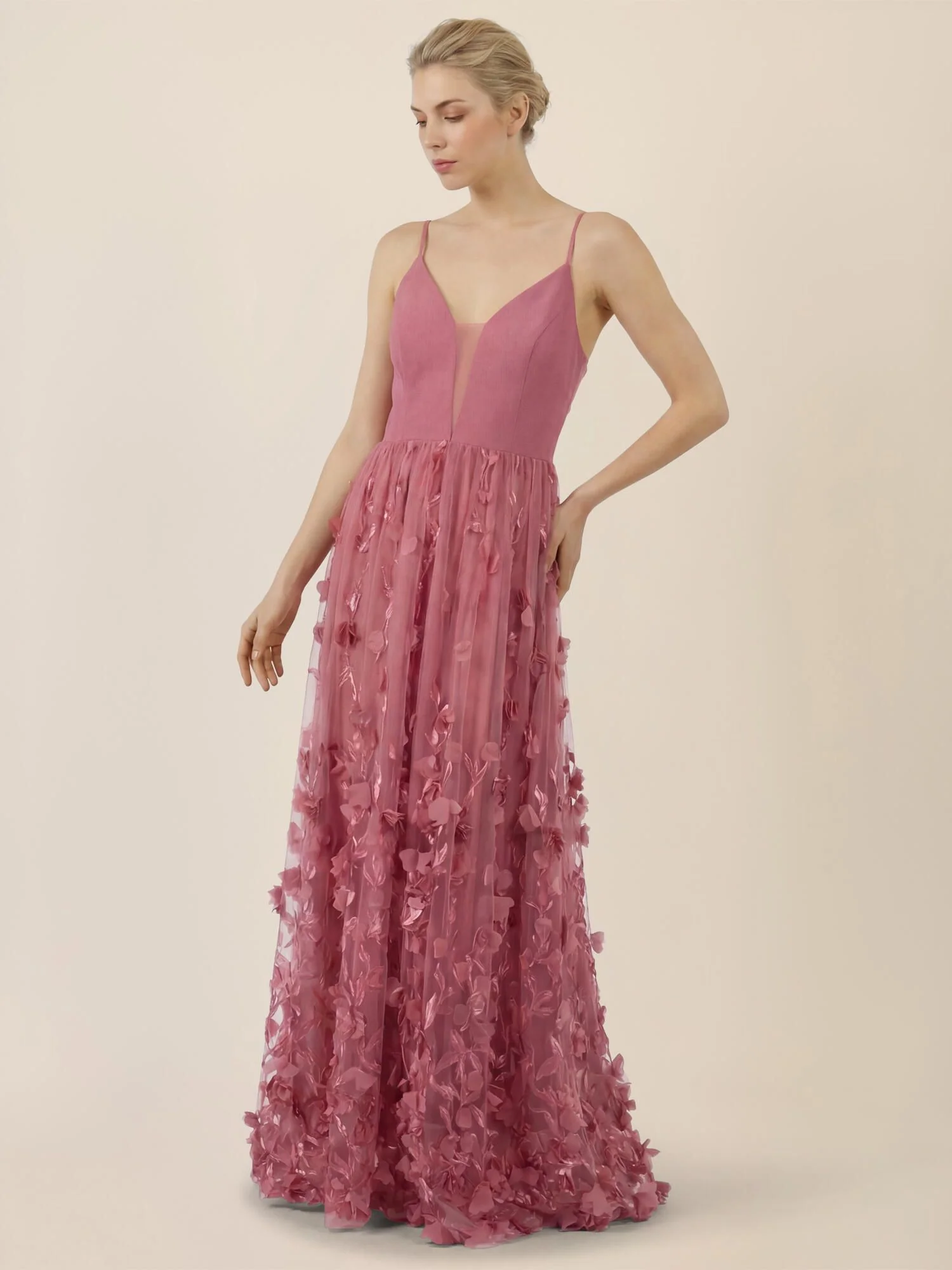 Abendkleid Maxi mit 3D-Blüten - Image 2