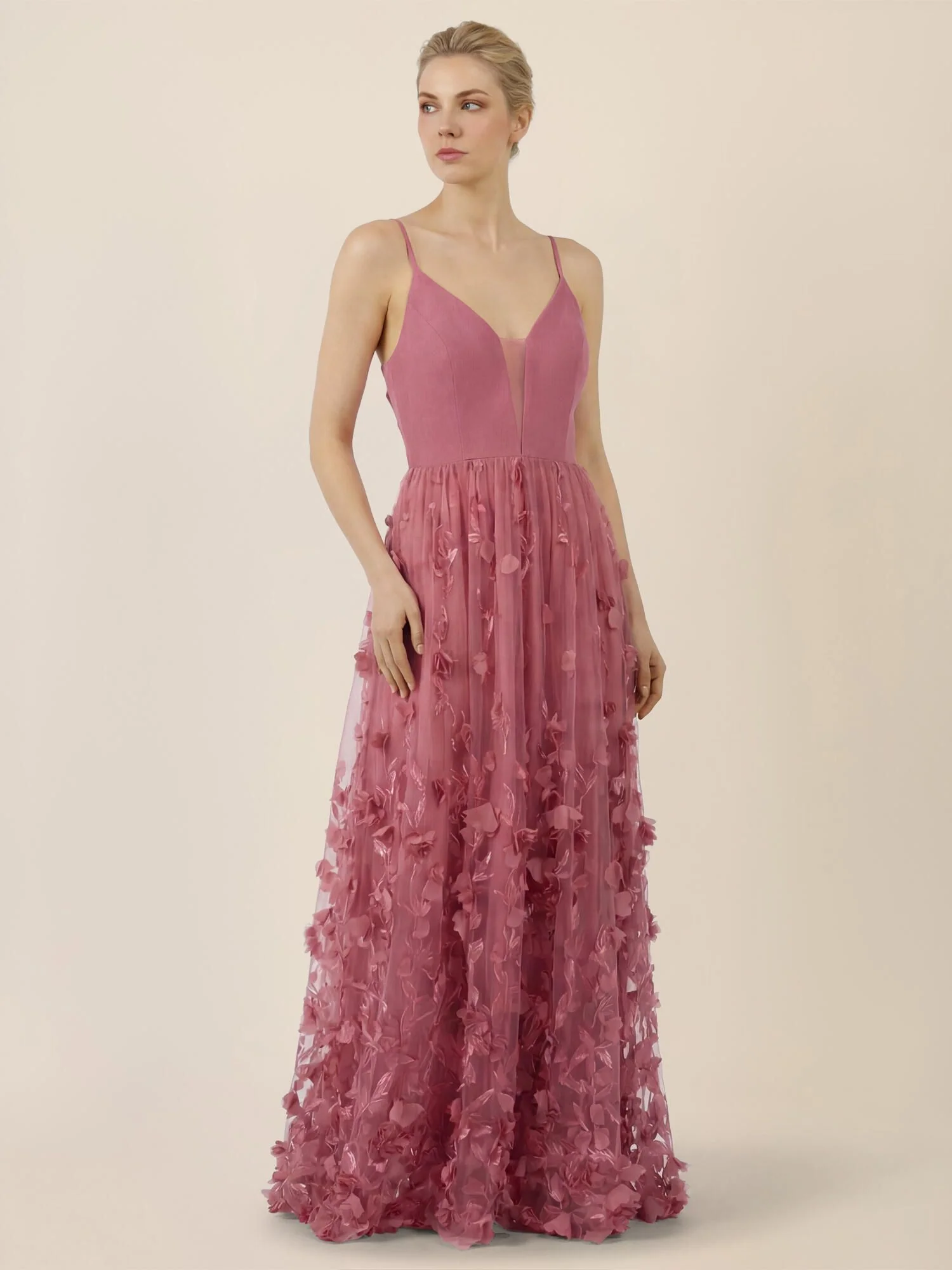 Abendkleid Maxi mit 3D-Blüten - Image 3