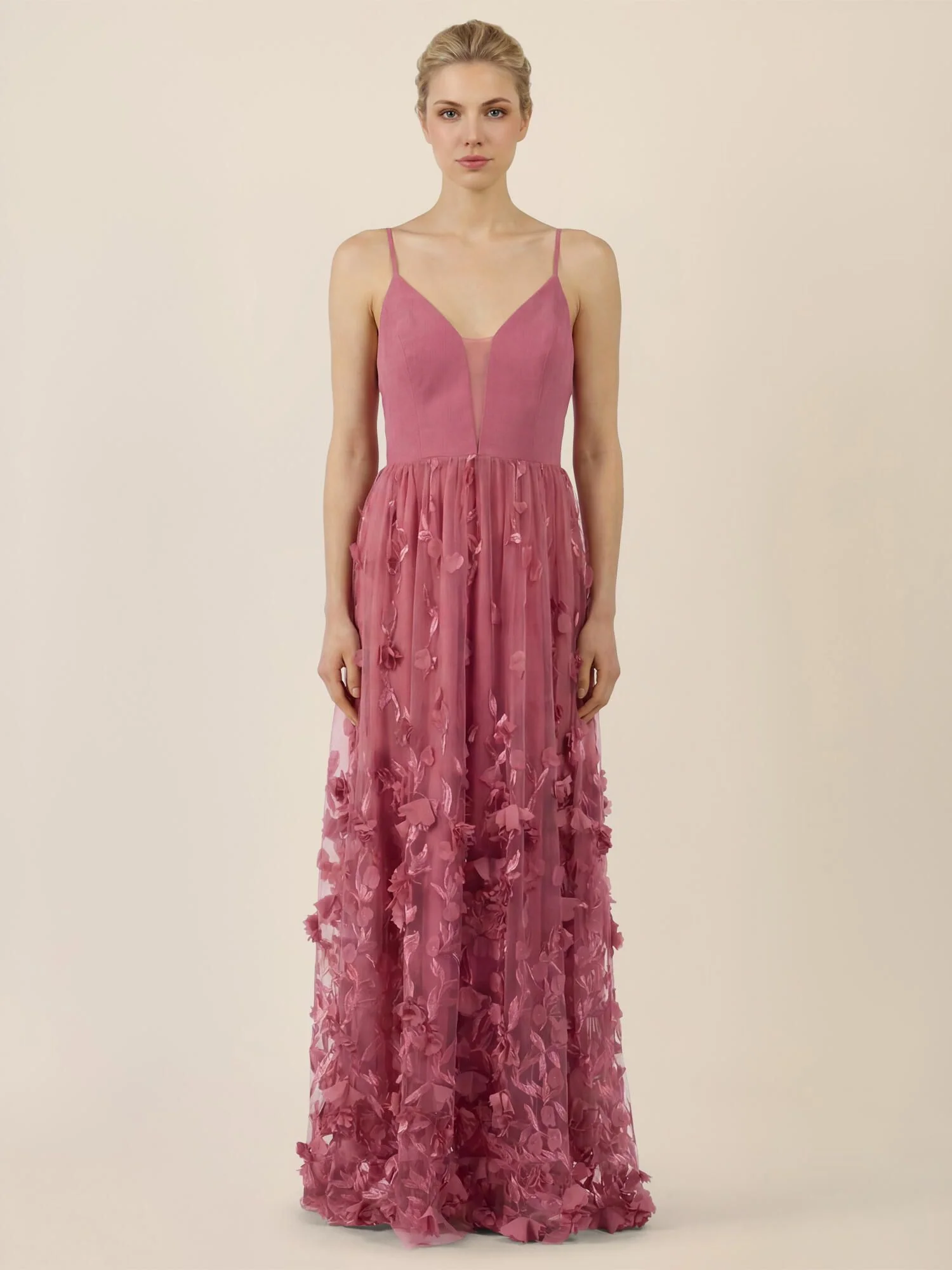 Abendkleid Maxi mit 3D-Blüten - Image 5
