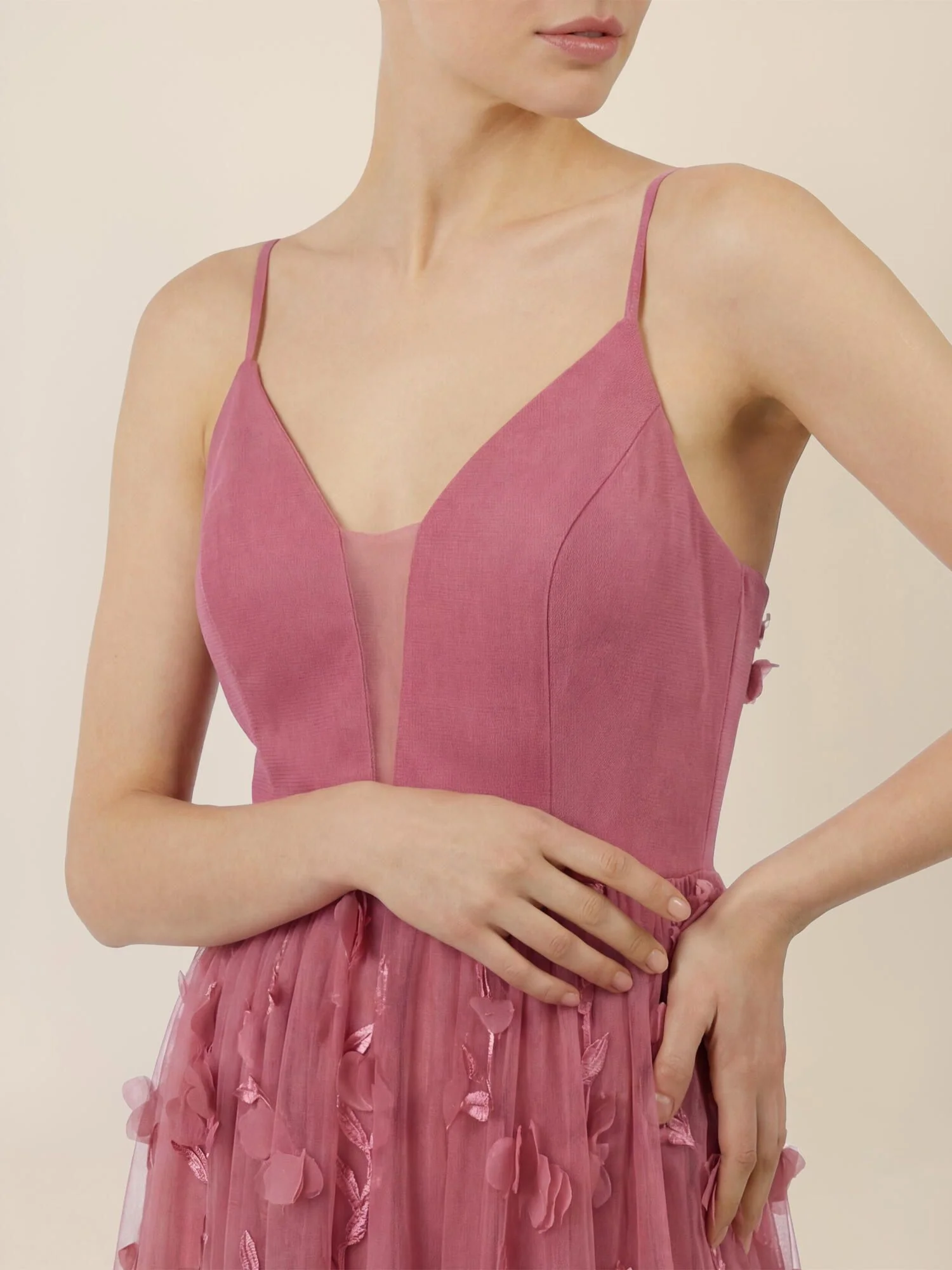 Abendkleid Maxi mit 3D-Blüten - Image 6