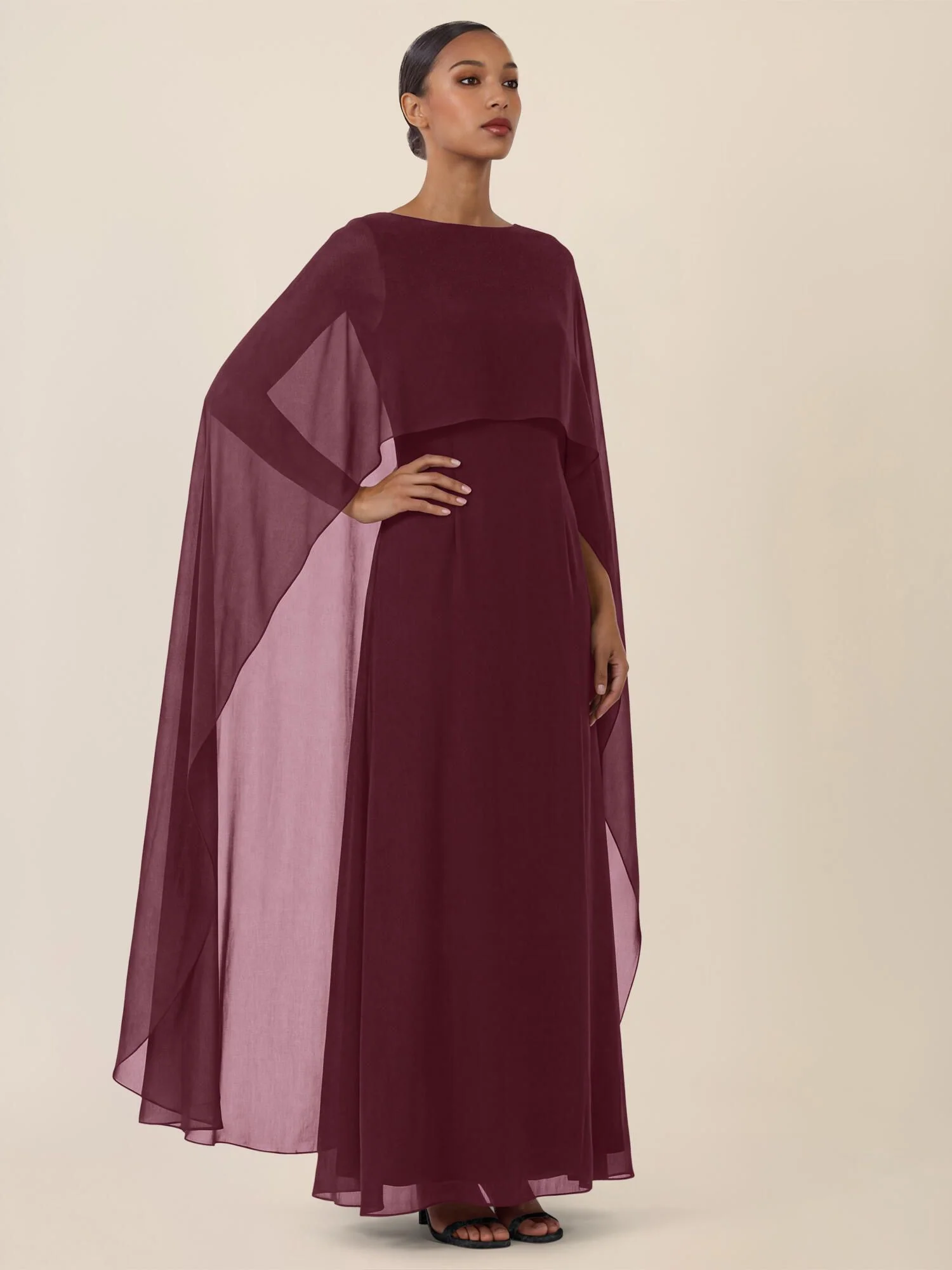 Abendkleid Maxi mit Cape - Image 3