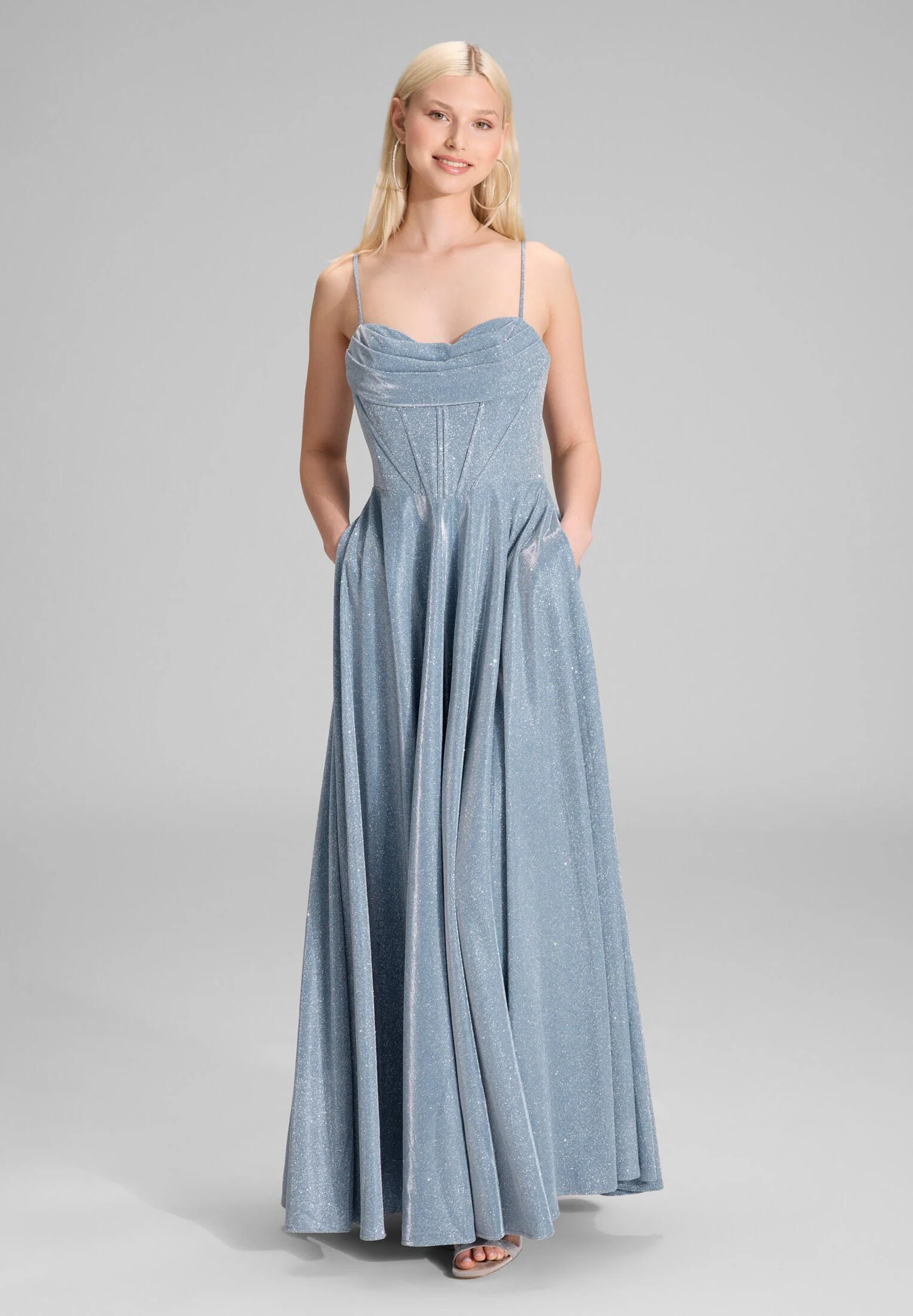 Abendkleid Maxi mit Drapierung - Image 3