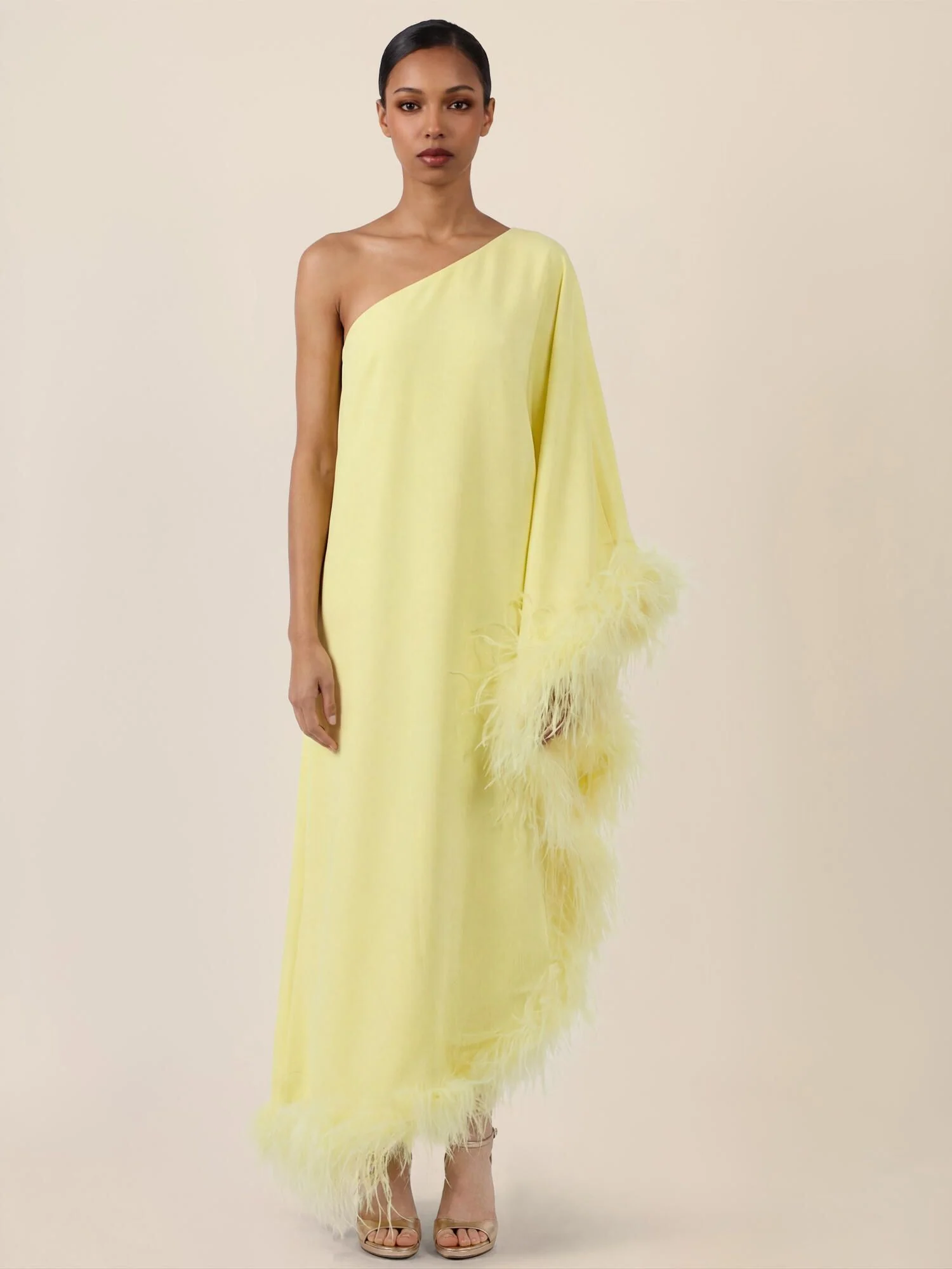 Abendkleid Maxi mit Federsaum - Image 3