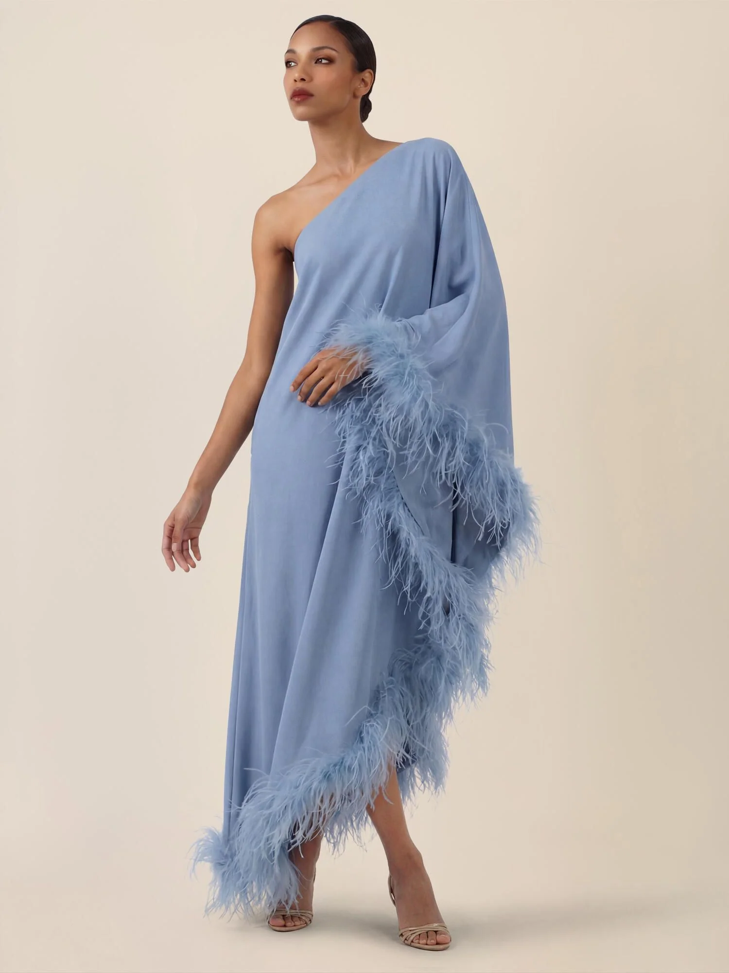 Abendkleid Maxi mit Federsaum - Image 2