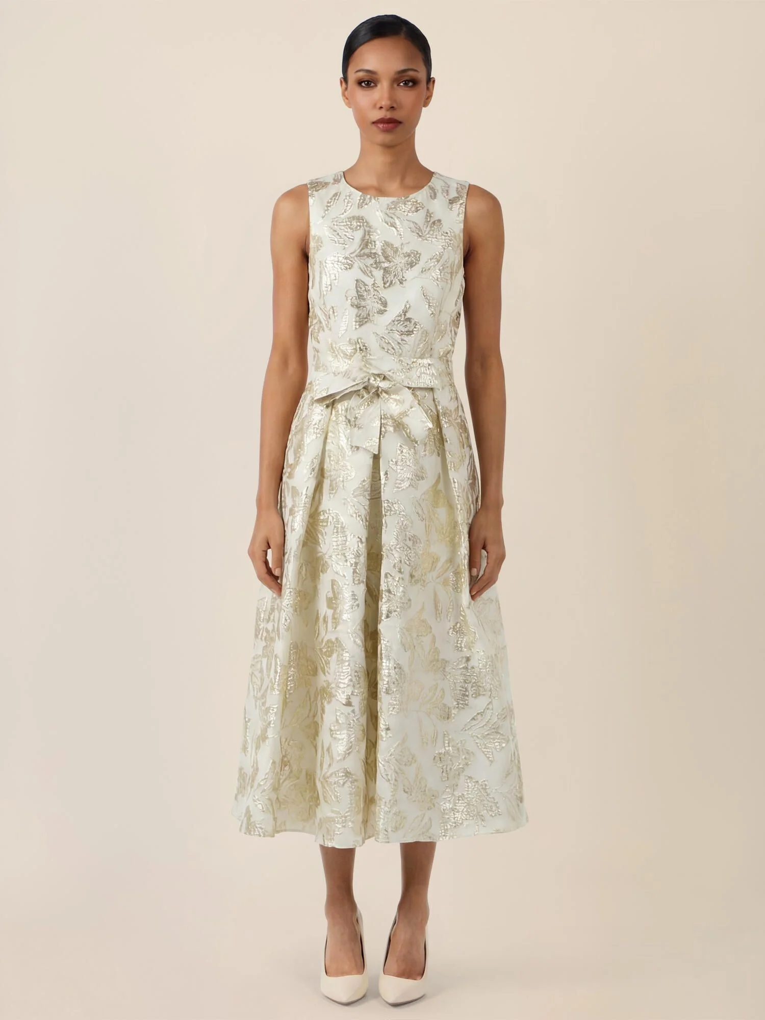 Abendkleid Midi mit schimmerndem Strukturmuster - Image 2