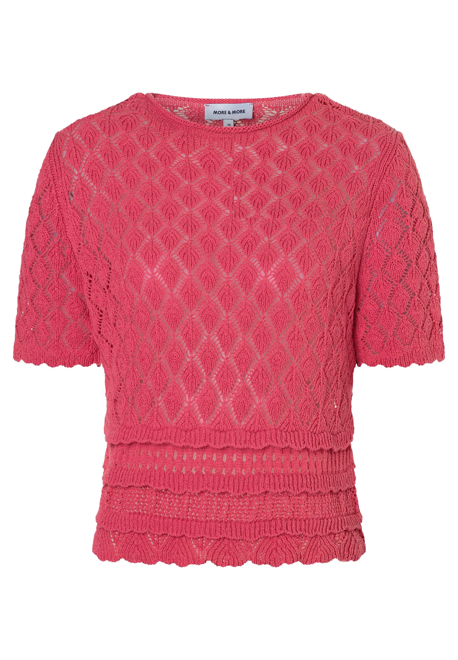 Ajour-Pullover aus Baumwollmix