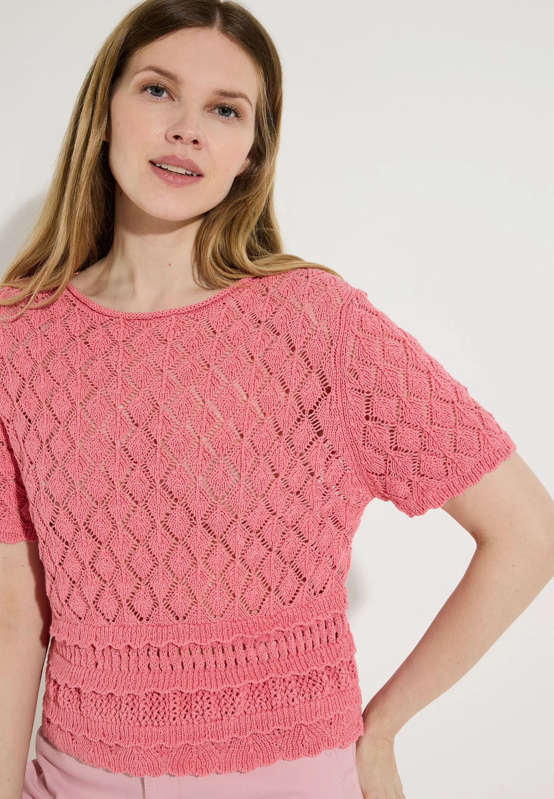 Ajour-Pullover aus Baumwollmix - Image 3