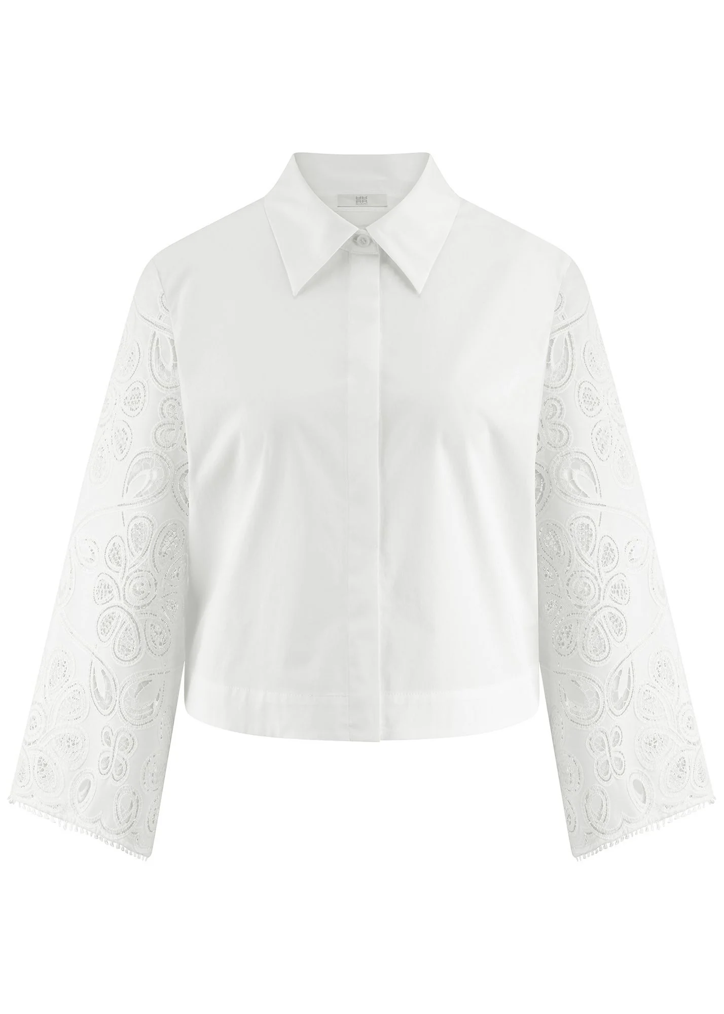 Baumwollbluse mit Spitze