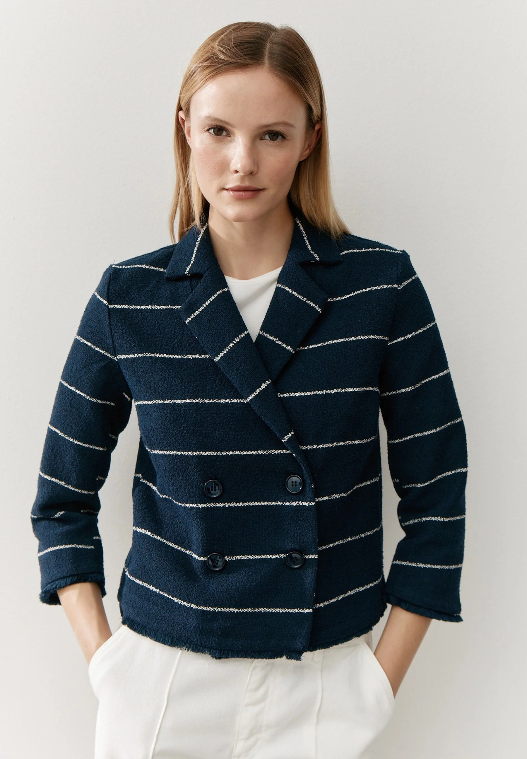 Blazer gestreift aus Baumwollmix - Image 3