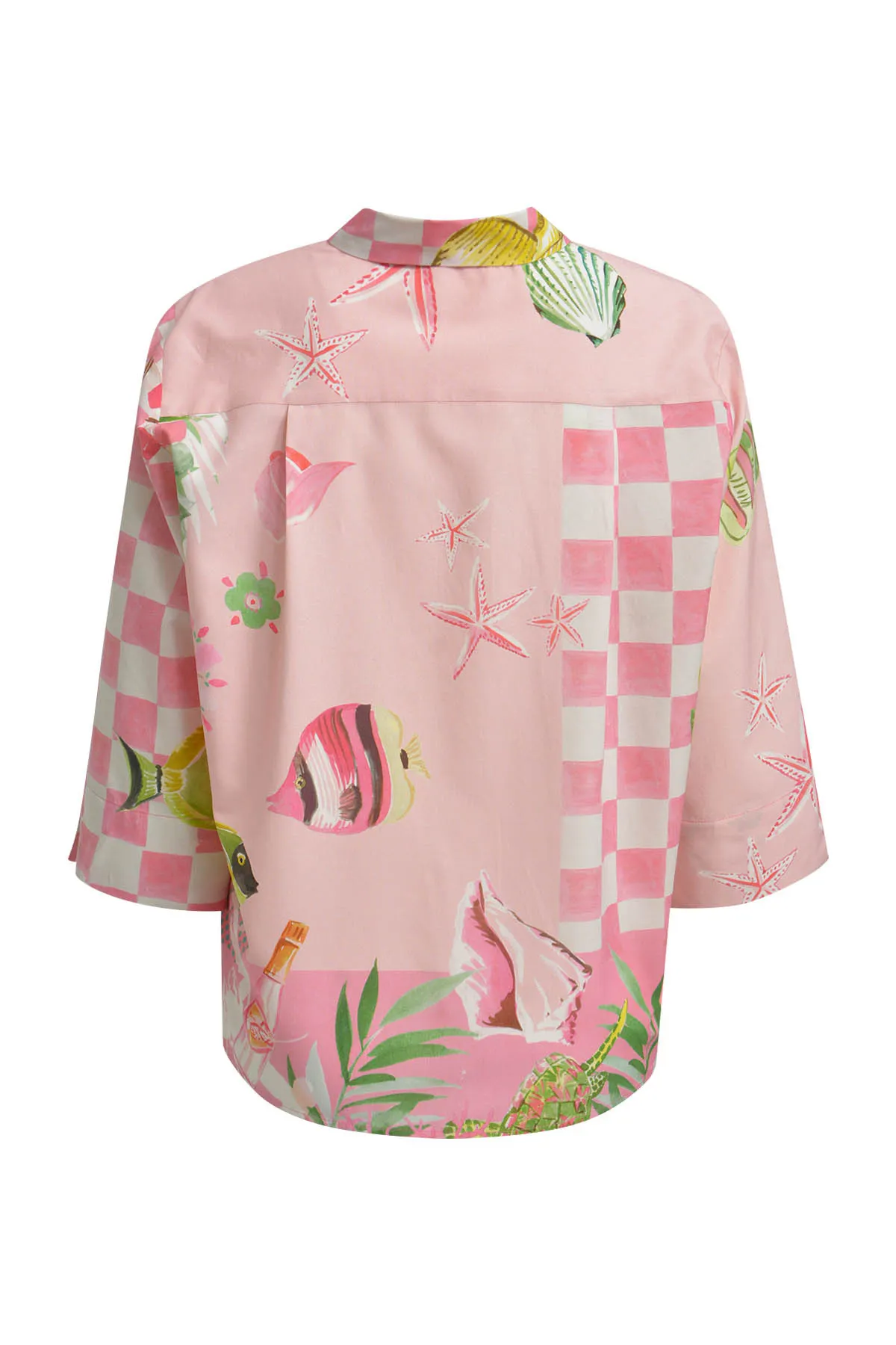 Bluse gemustert aufliegender Kragen - Image 3