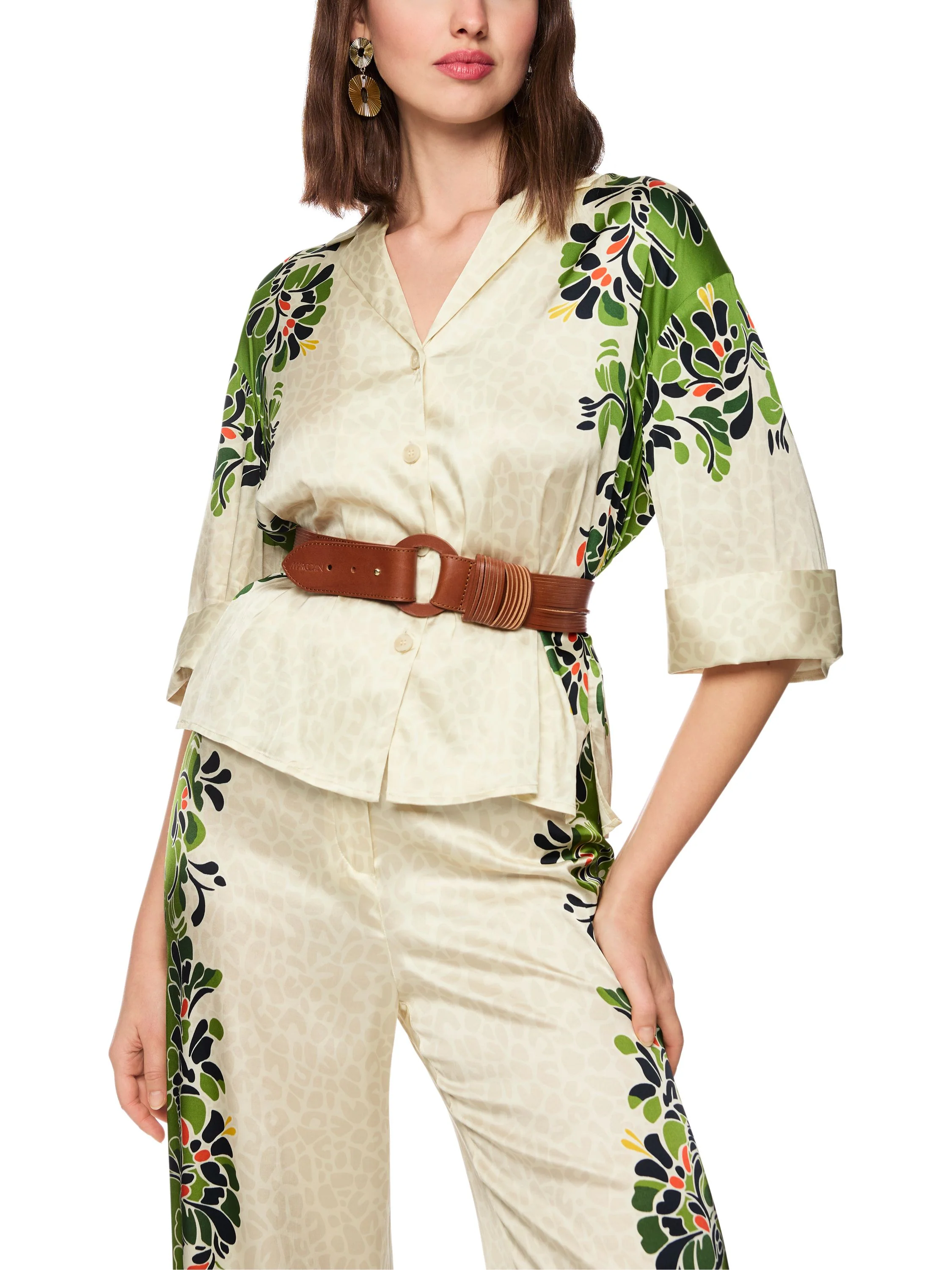 Bluse mit Leo-Hibiskus-Print - Image 5
