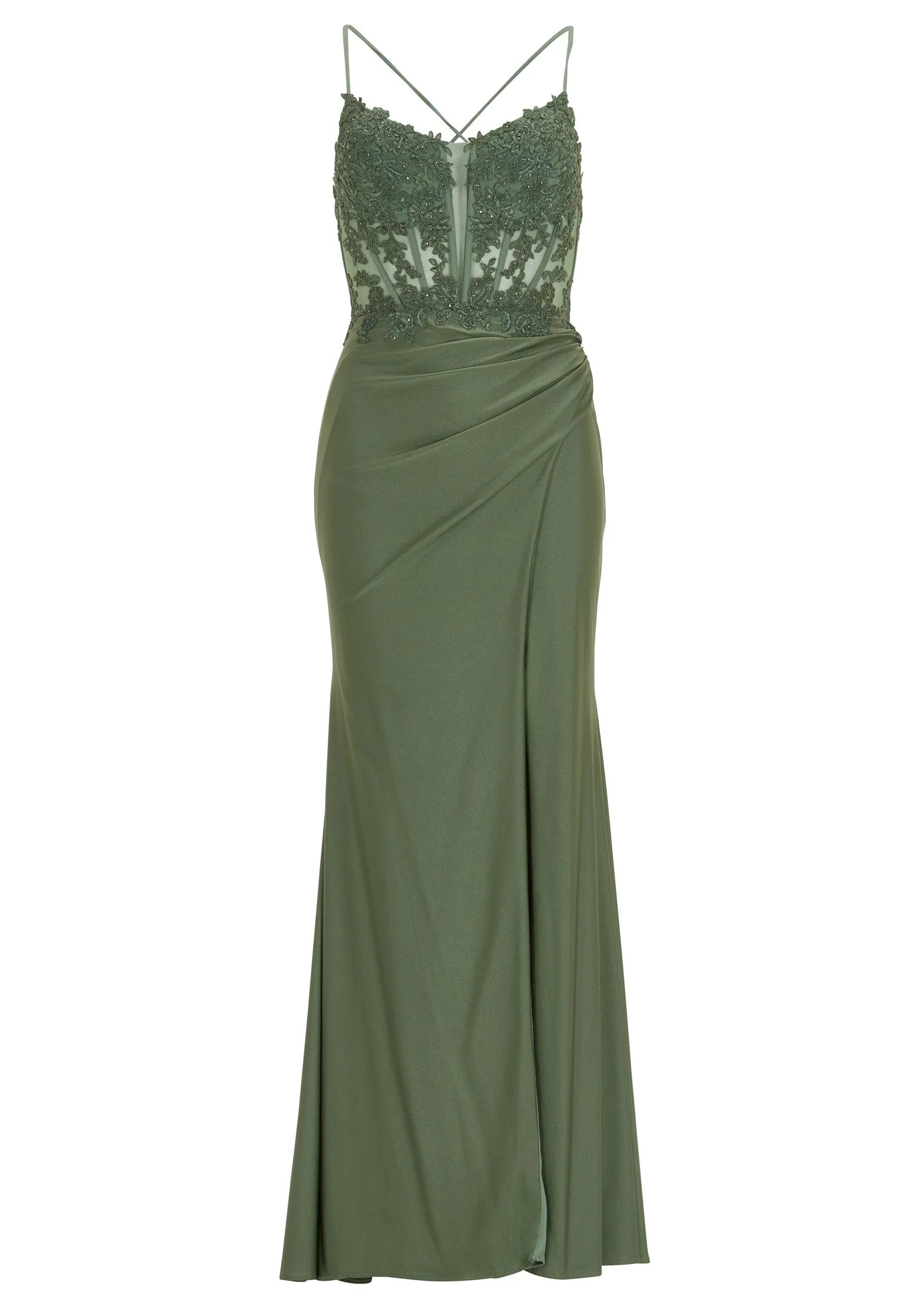 Bodycon-Kleid Maxi mit Spitzenstickerei