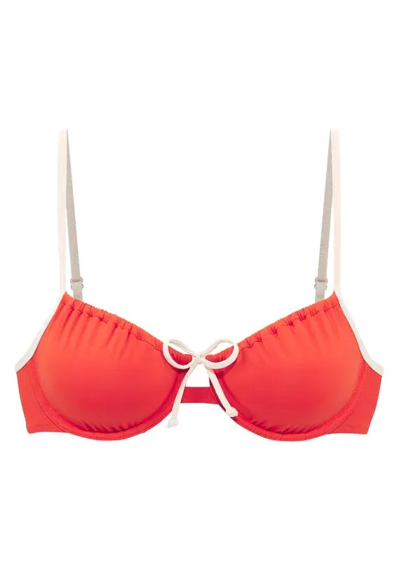 Bügel-Bikini-Top mit Raffung