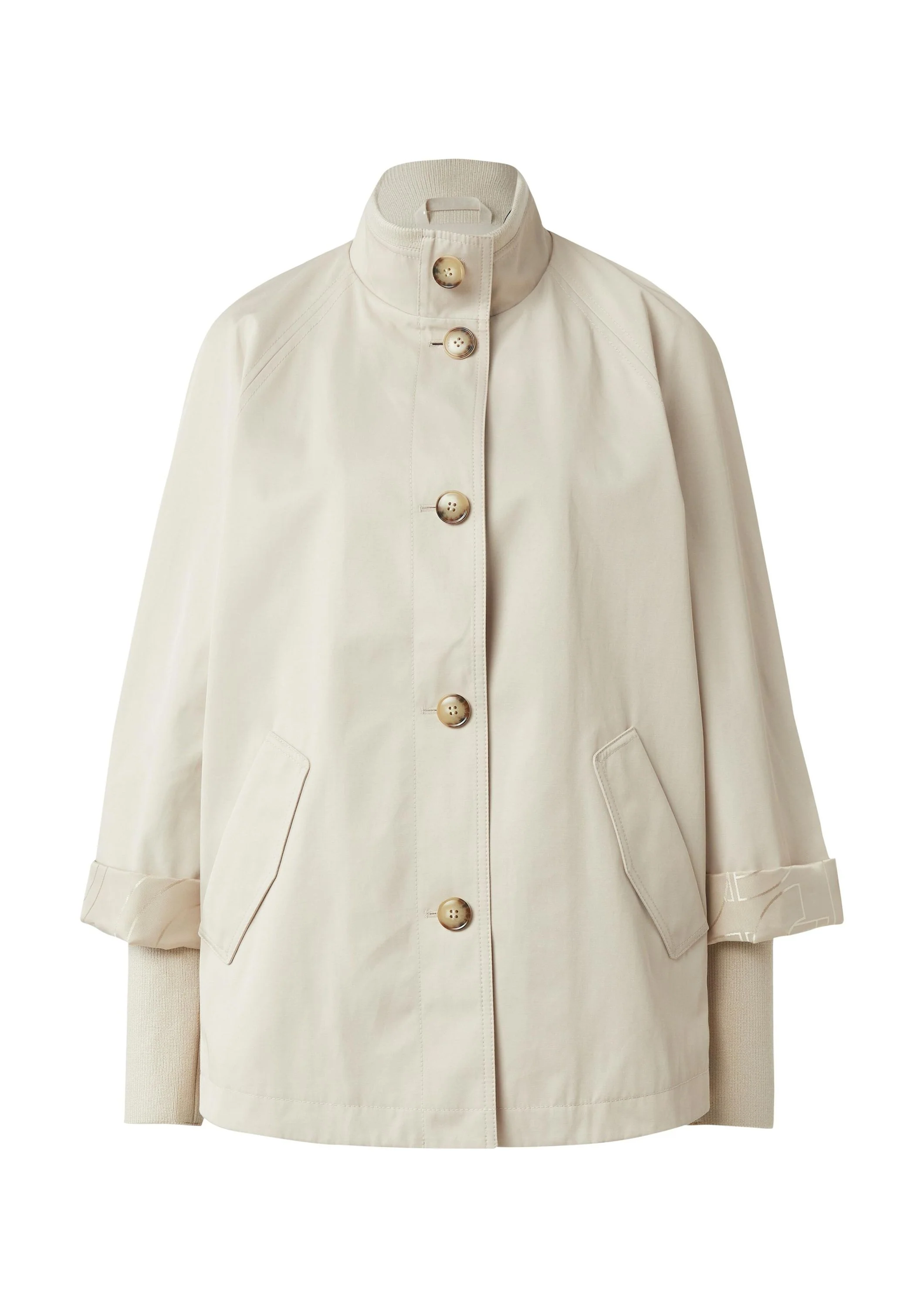 Cape-Jacke mit Stehkragen