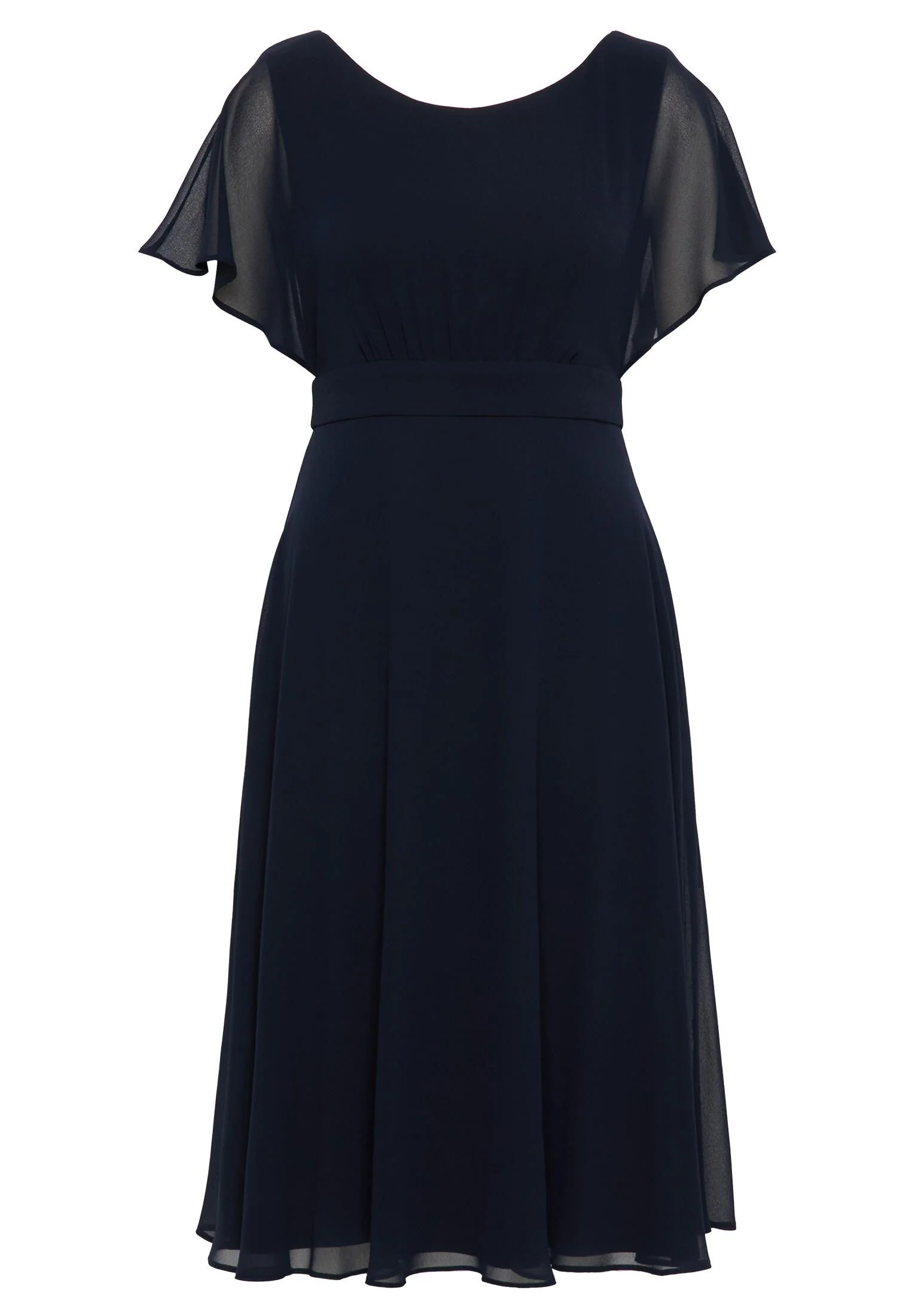 Chiffon-Cocktailkleid mit Volantärmeln