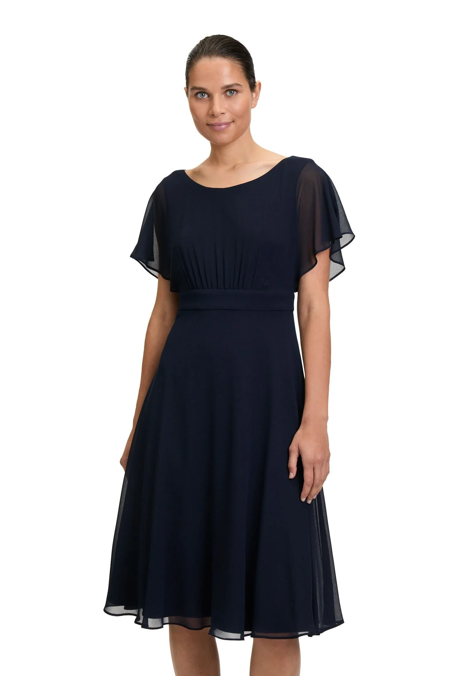 Chiffon-Cocktailkleid mit Volantärmeln - Image 3