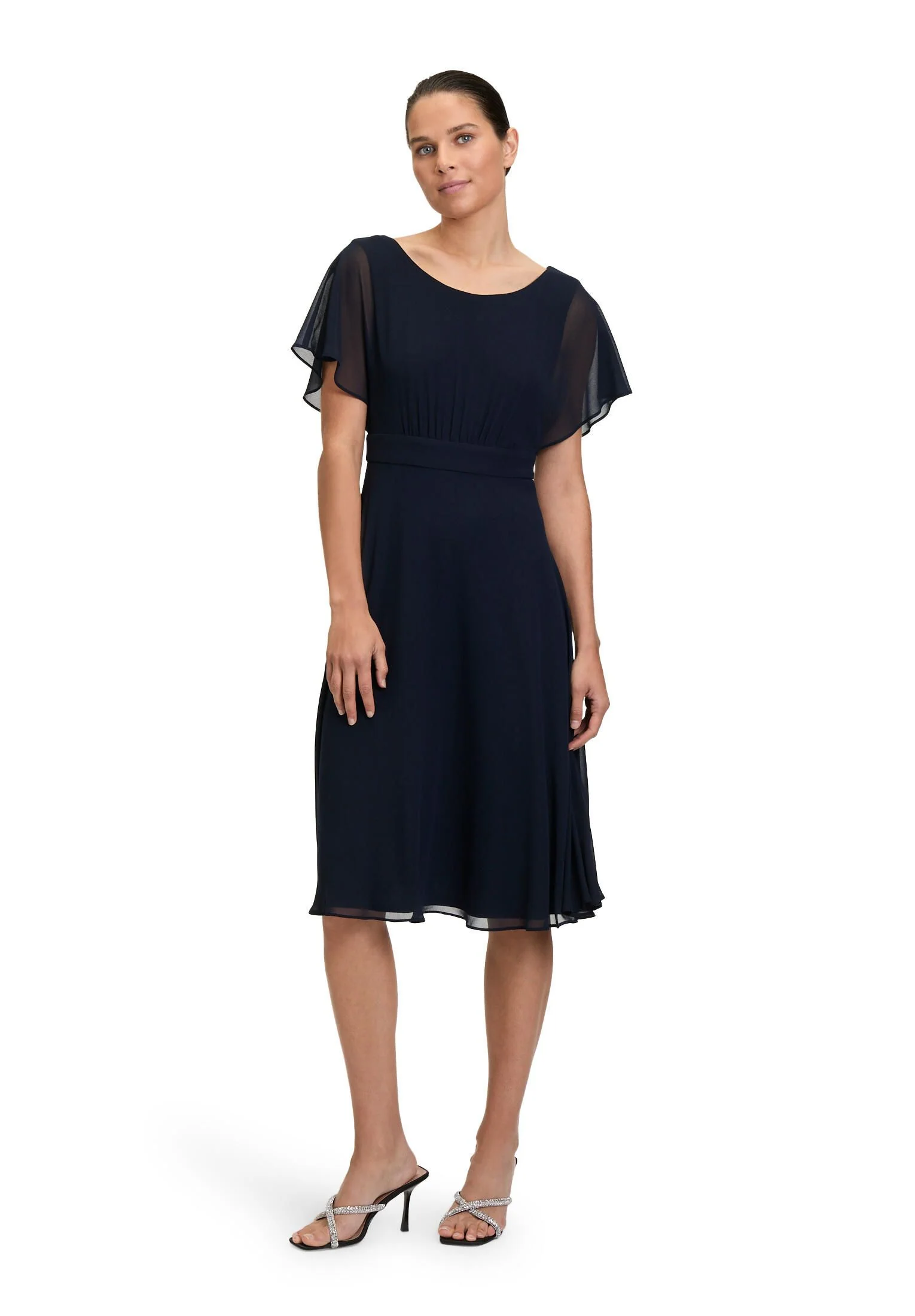 Chiffon-Cocktailkleid mit Volantärmeln - Image 4
