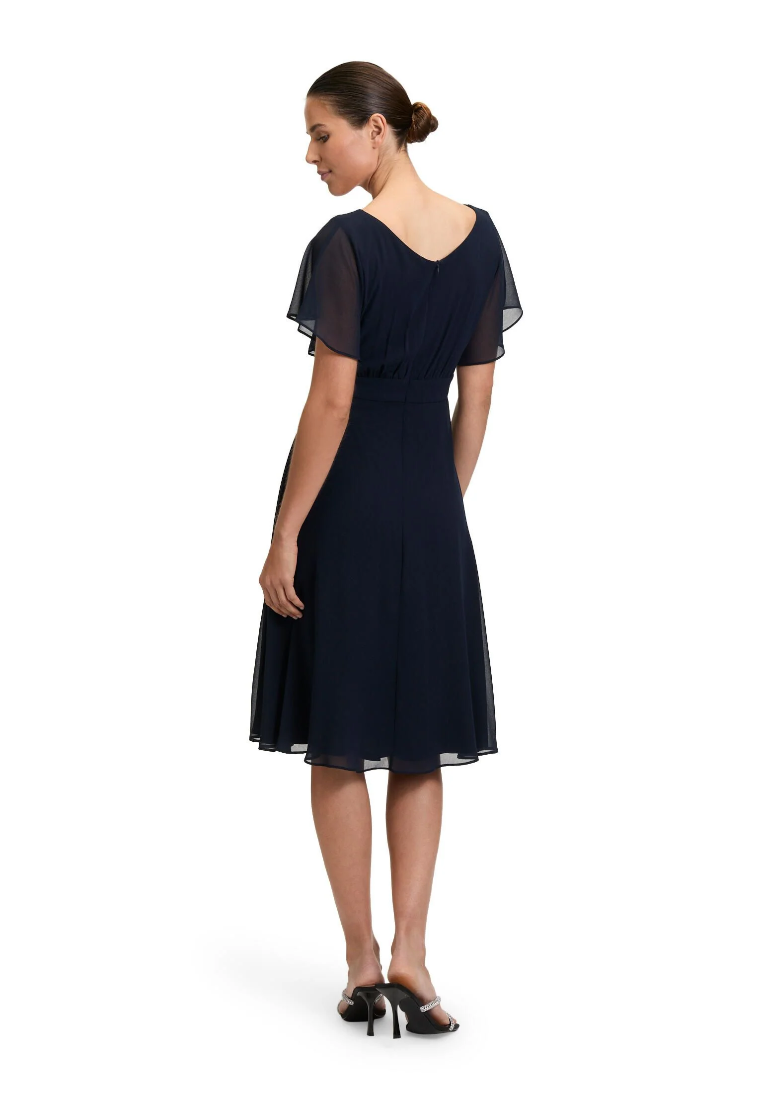 Chiffon-Cocktailkleid mit Volantärmeln - Image 5