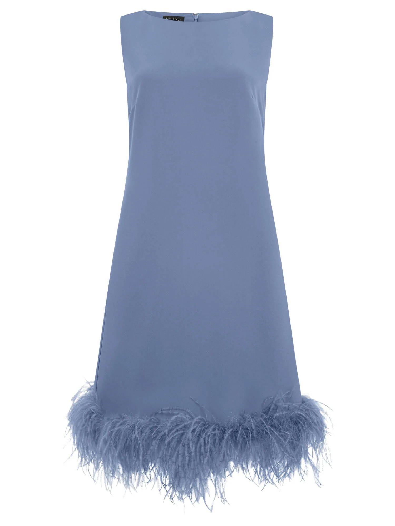 Cocktailkleid Midi mit Federn