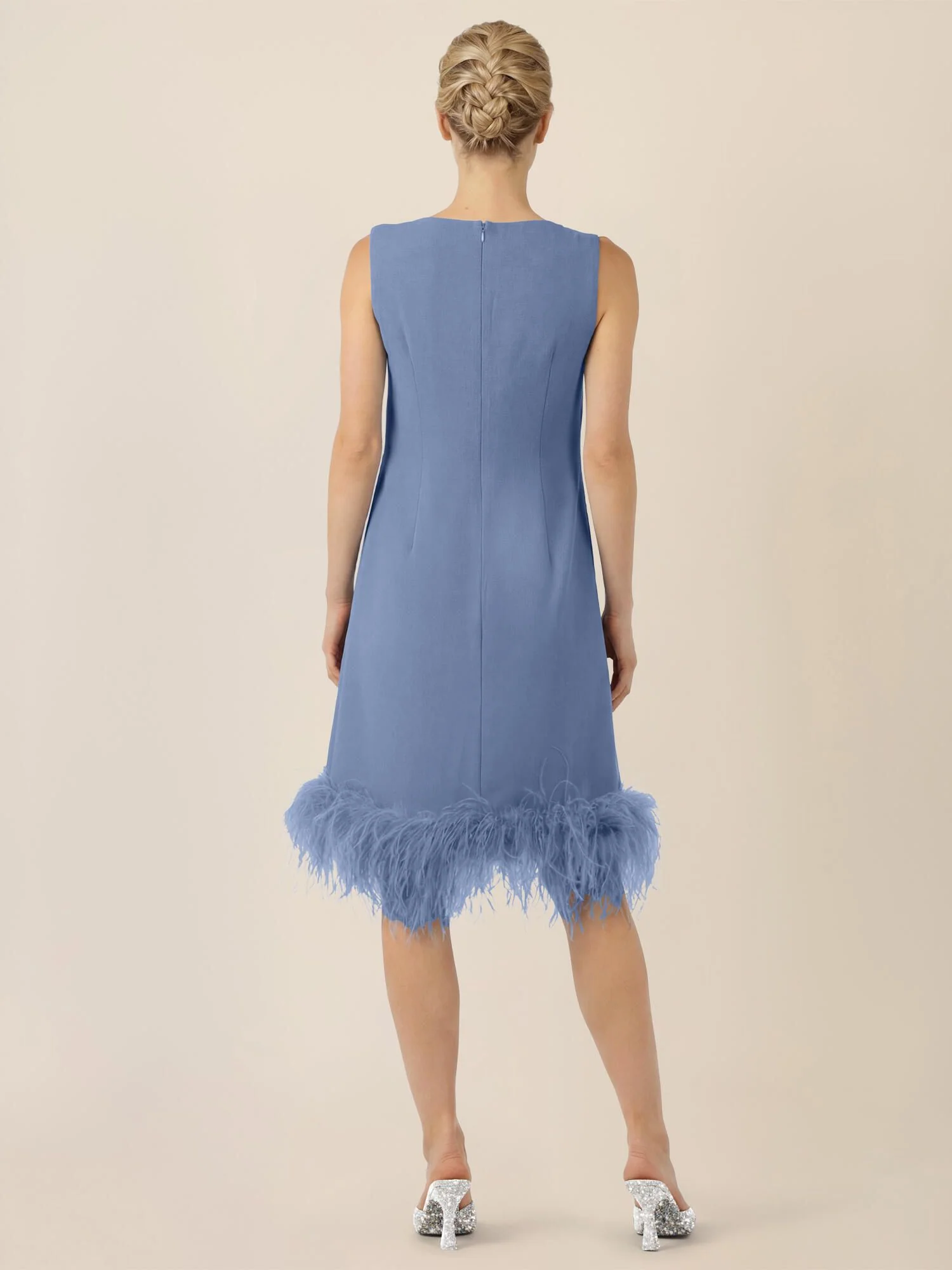Cocktailkleid Midi mit Federn - Image 4