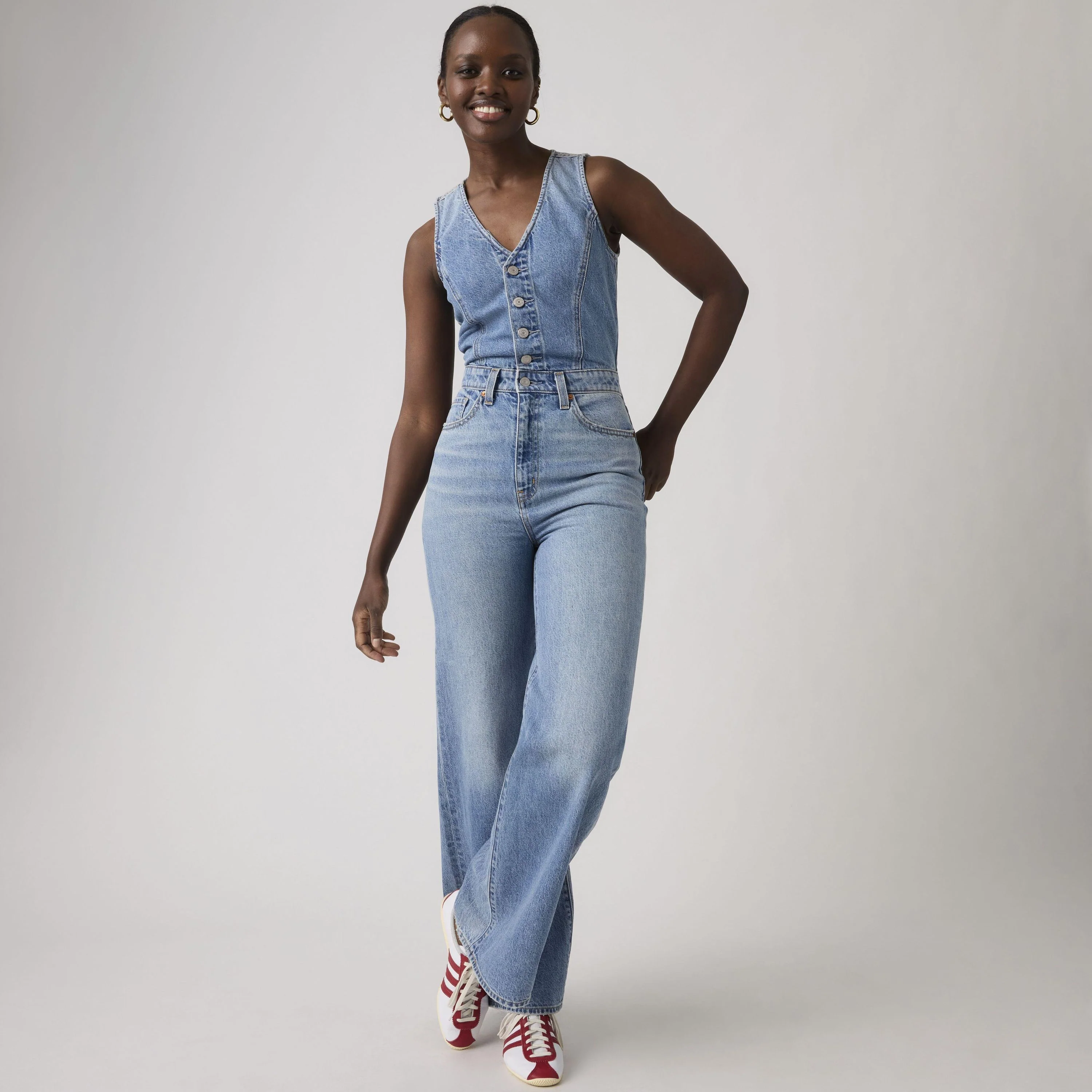 Denim Wide Leg Lightweight Jumpsuit - Image 3