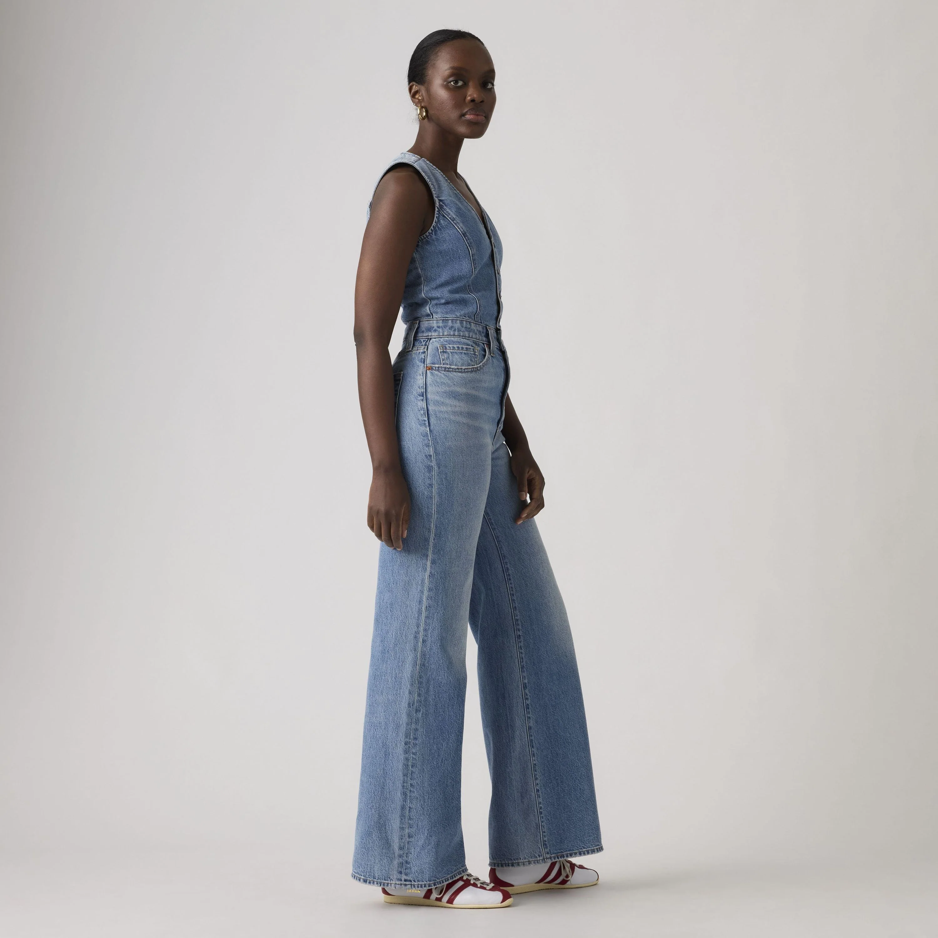 Denim Wide Leg Lightweight Jumpsuit - Image 4
