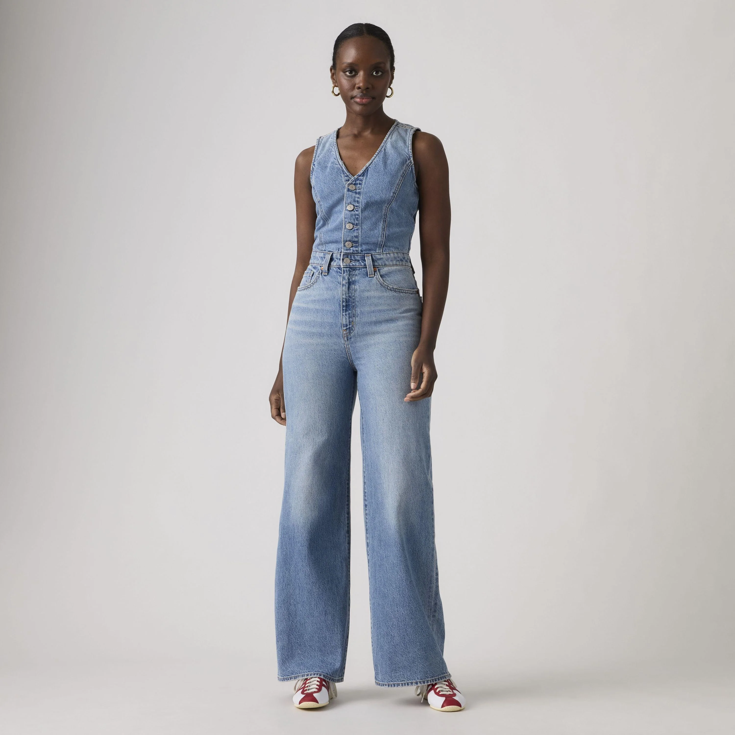 Denim Wide Leg Lightweight Jumpsuit - Image 5