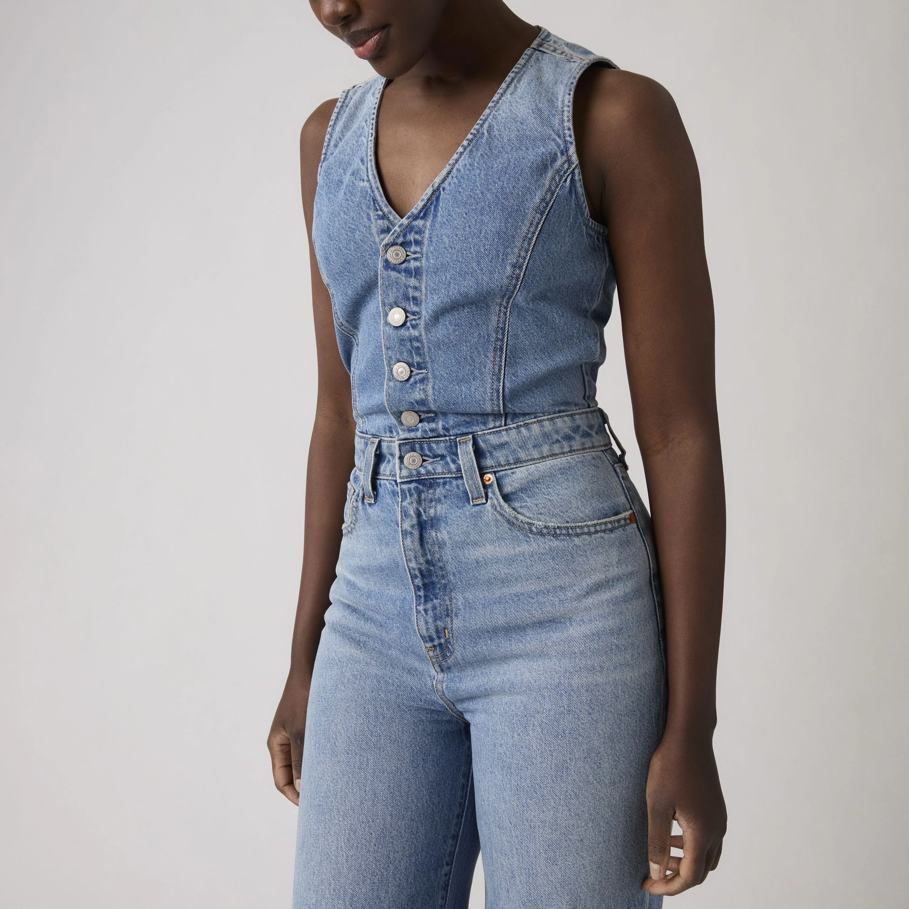 Denim Wide Leg Lightweight Jumpsuit - Image 6