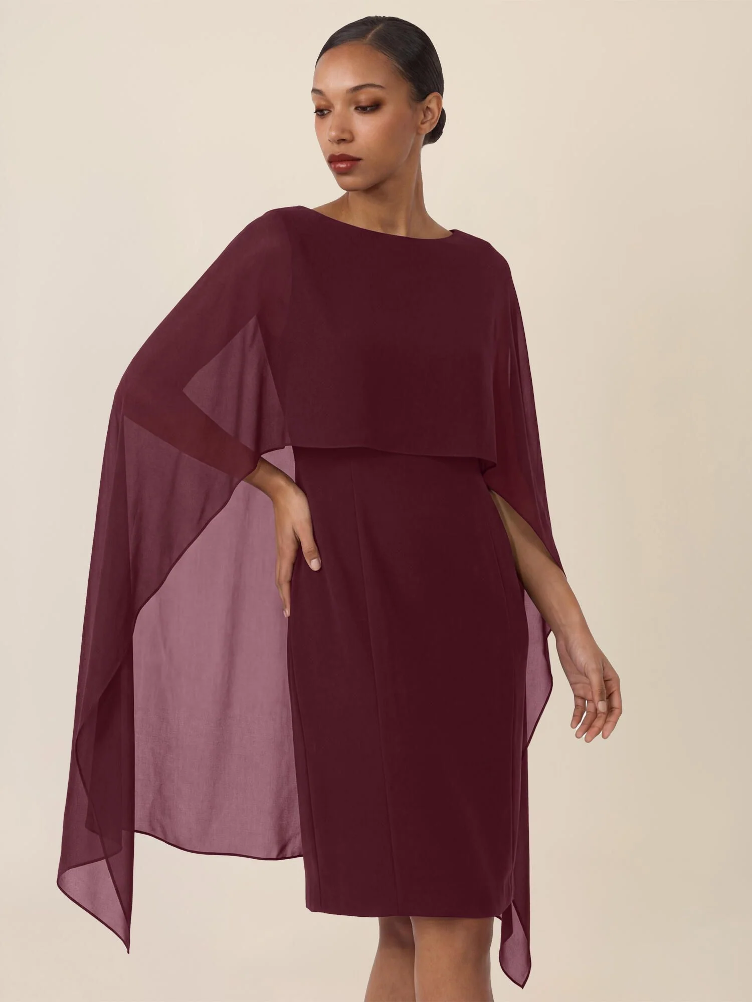 Etuikleid mit Chiffonstola - Image 3