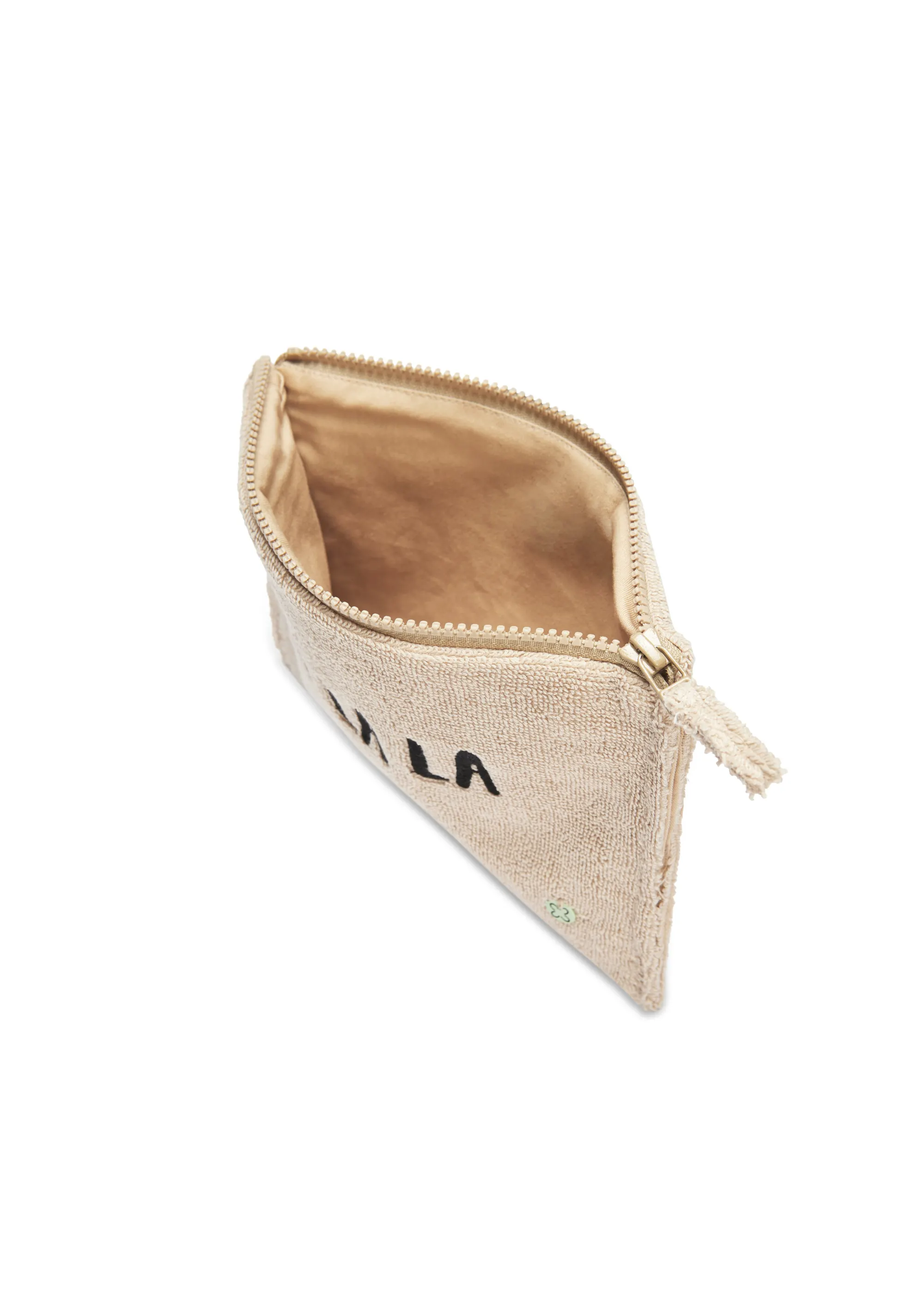 Frottee-Kosmetiktasche aus Baumwolle mit Schriftzug - Image 2