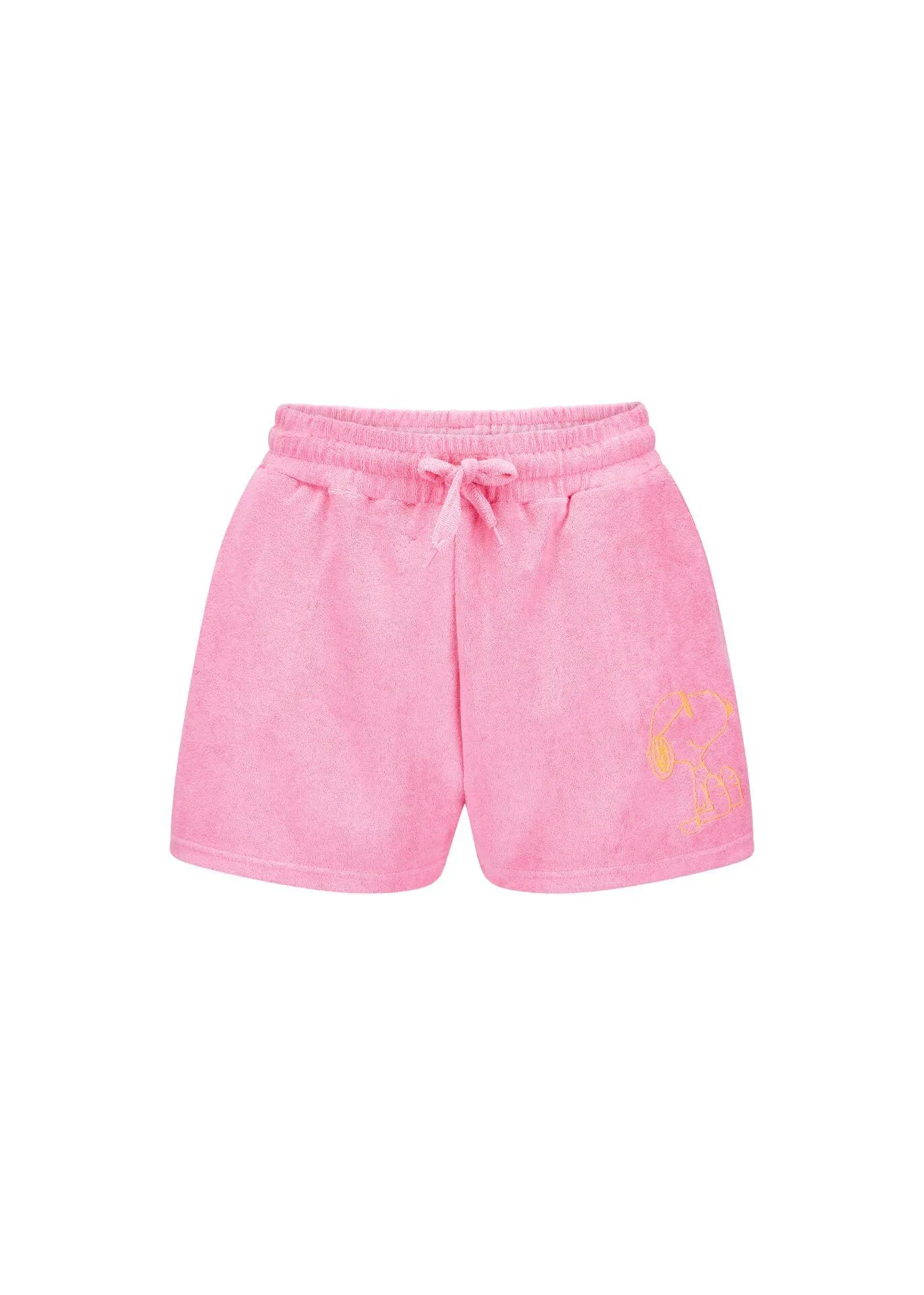 Frottee-Shorts mit Snoopy-Stickerei