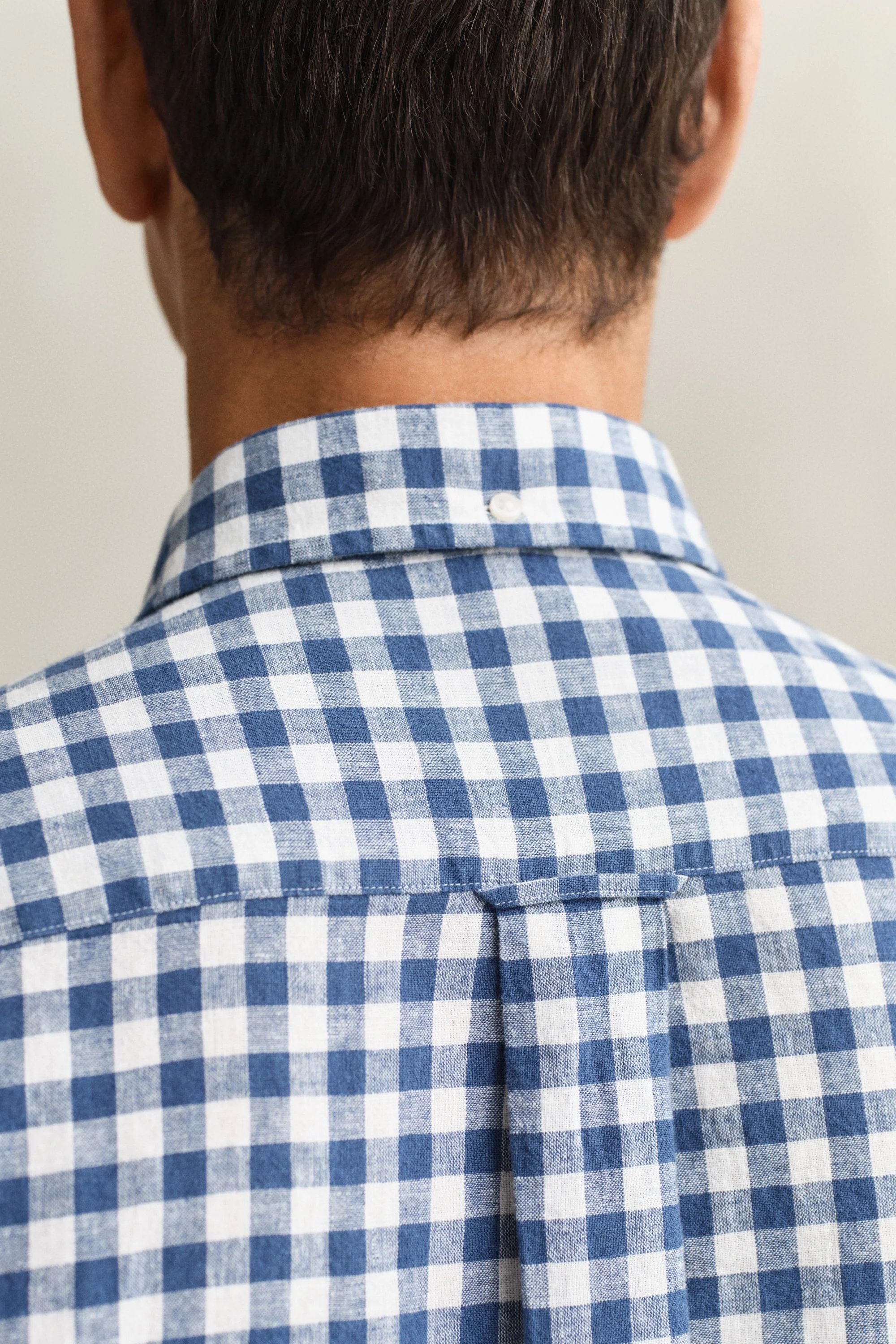 Gingham-Hemd Regular Fit aus Leinenmix - Image 5