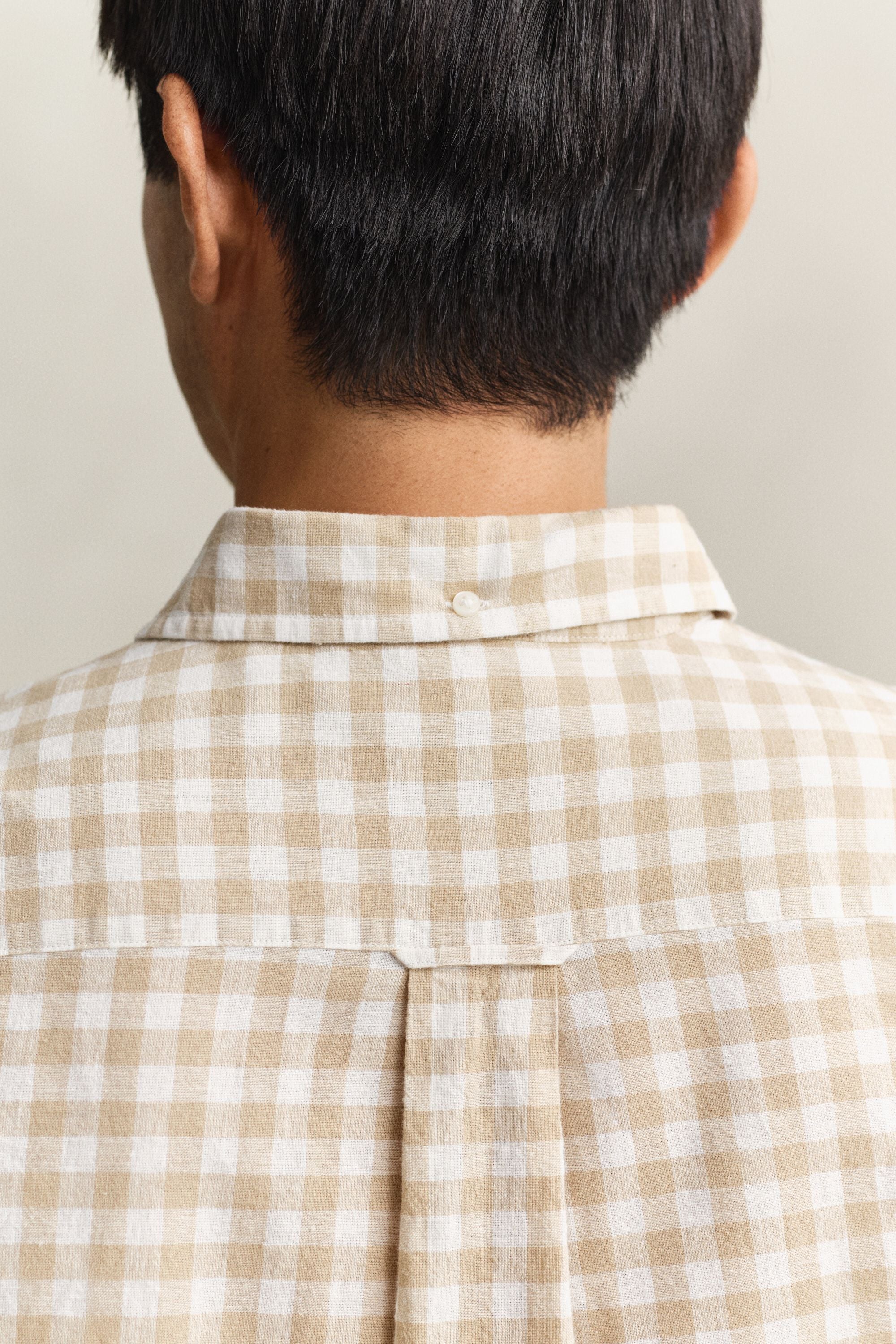 Gingham-Hemd Regular Fit aus Leinenmix - Image 5