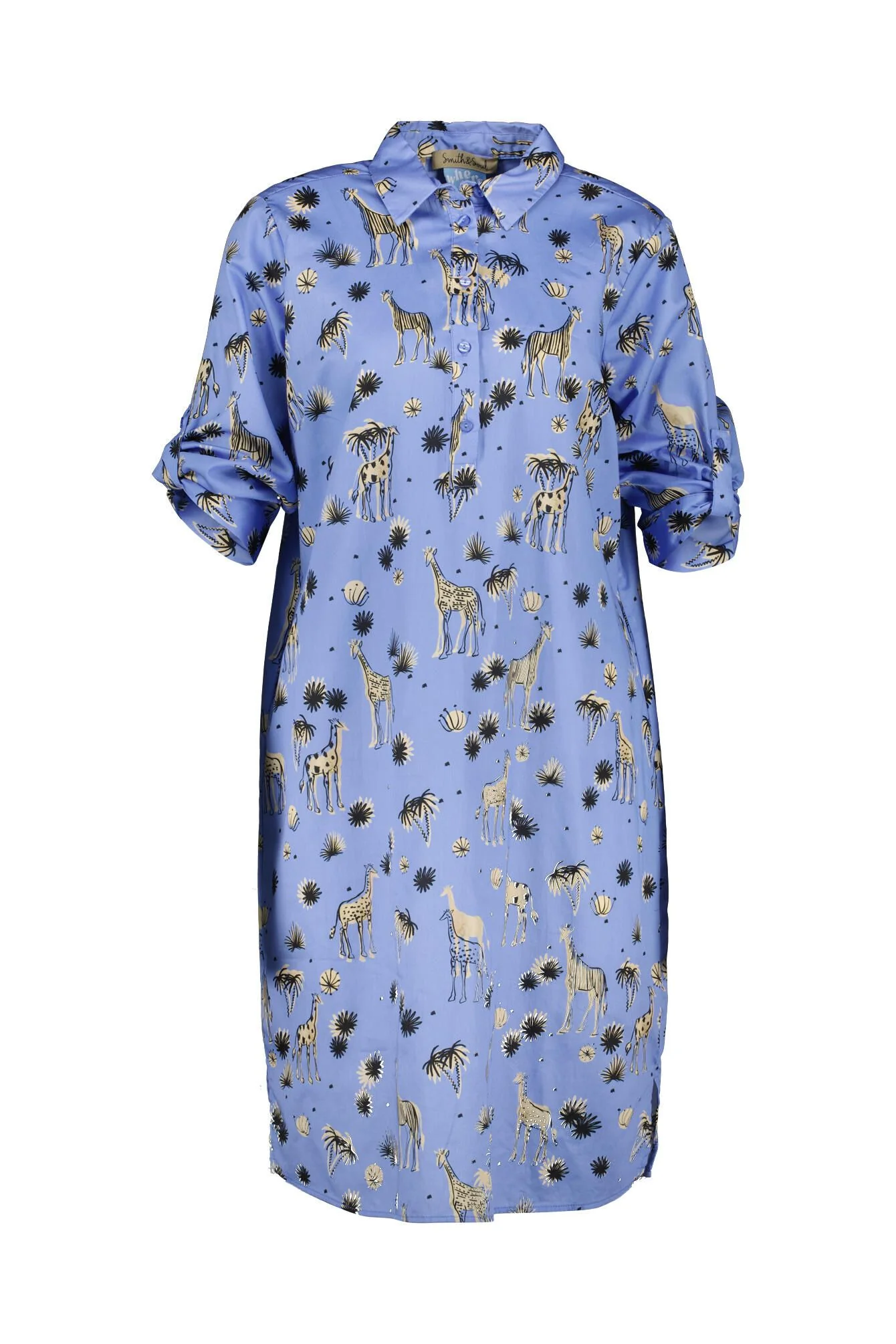 Hemdblusenkleid Midi aus Baumwolle