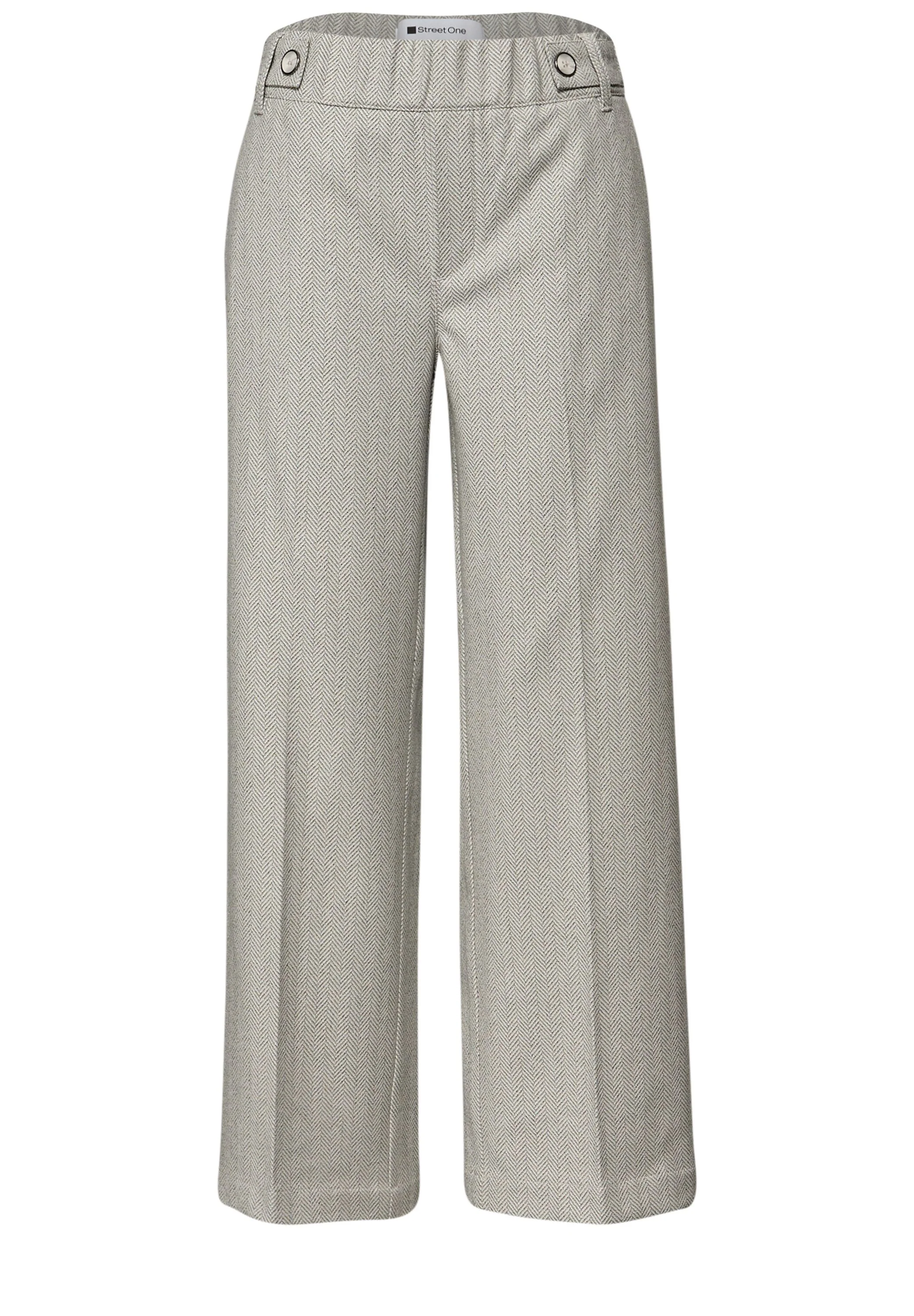 High Waist Wide Leg Hose mit Knopfdetail