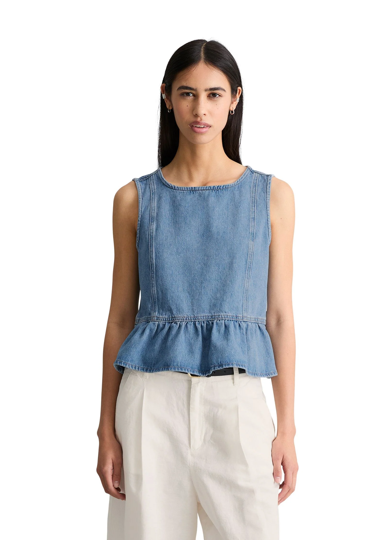 Jeans-Volant-Bluse Relaxed Fit - Image 3