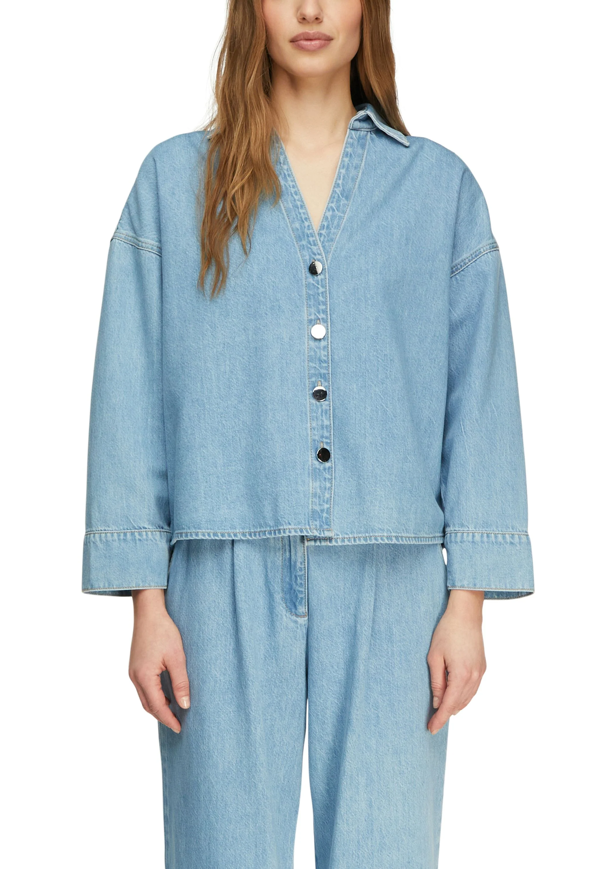 Jeansbluse aus Baumwollmix - Image 3