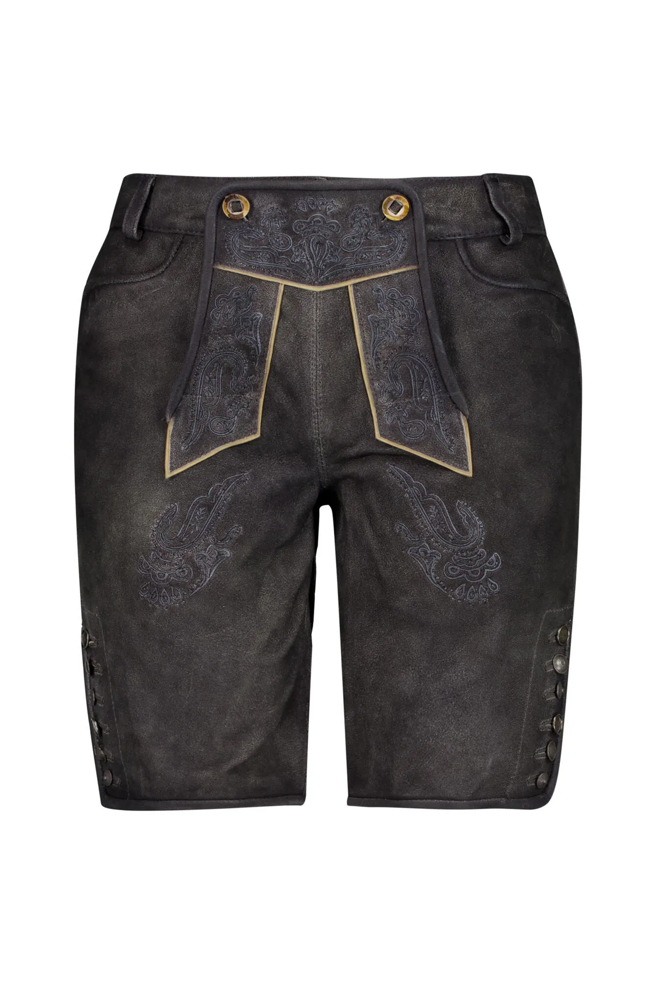 Ledershorts mit Stickereien