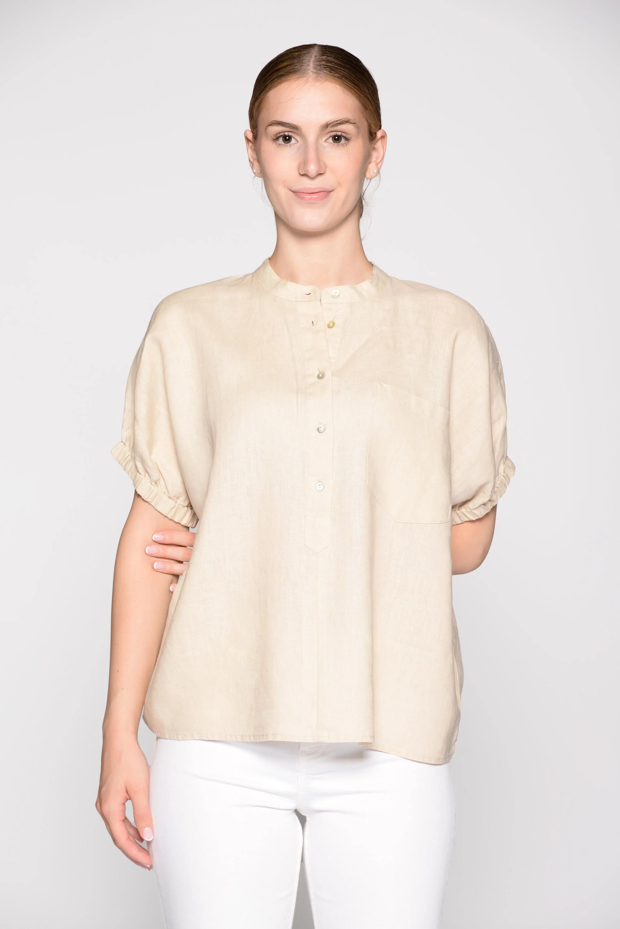 Leinenbluse kurzärmelig - Image 3