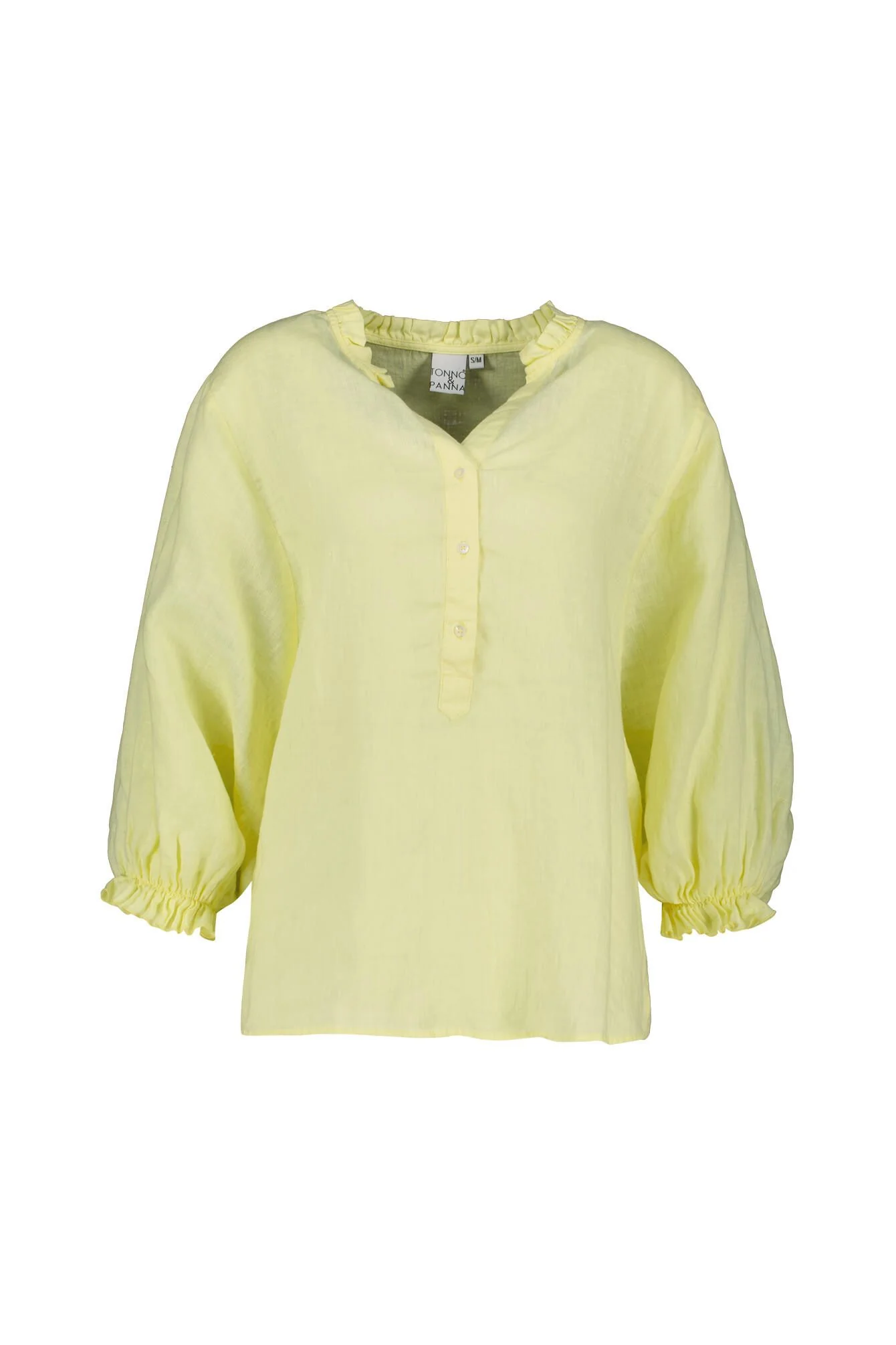 Leinenbluse mit Ballonärmeln