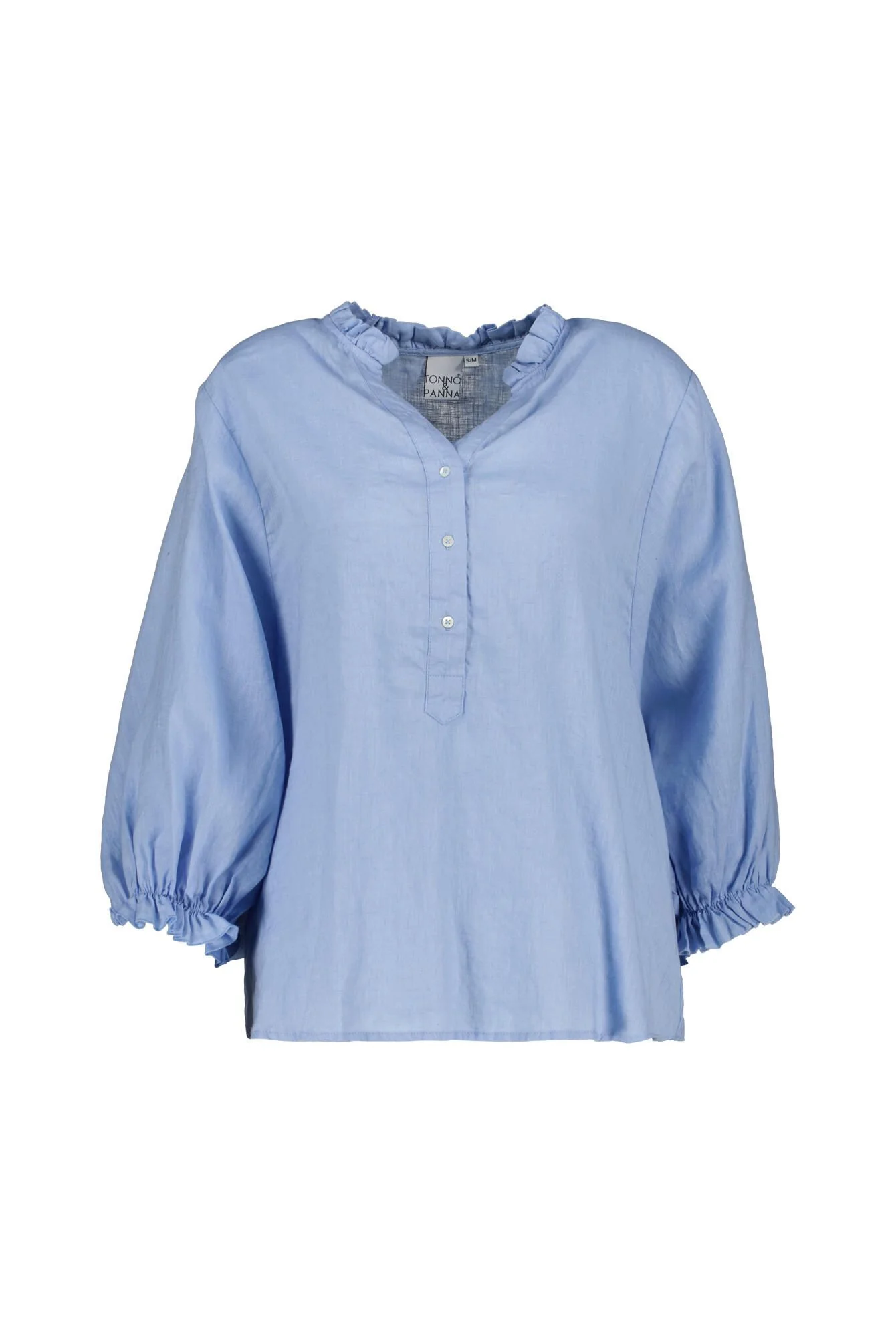 Leinenbluse mit Ballonärmeln
