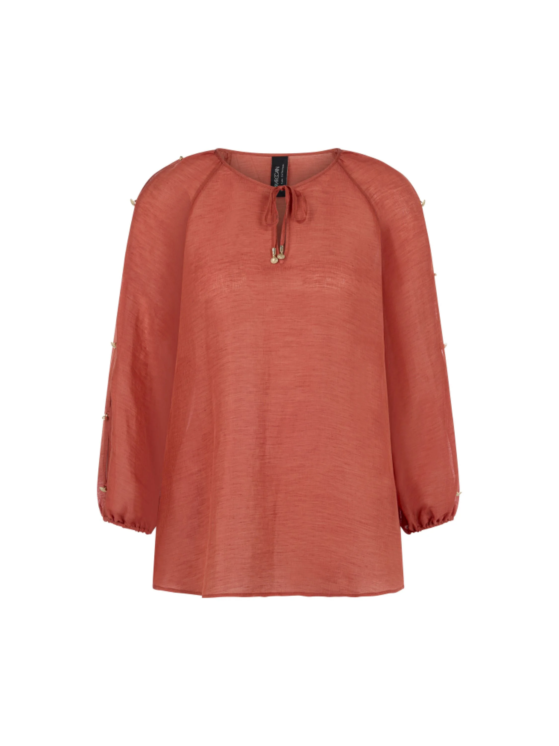 Leinenbluse mit V-Ausschnitt