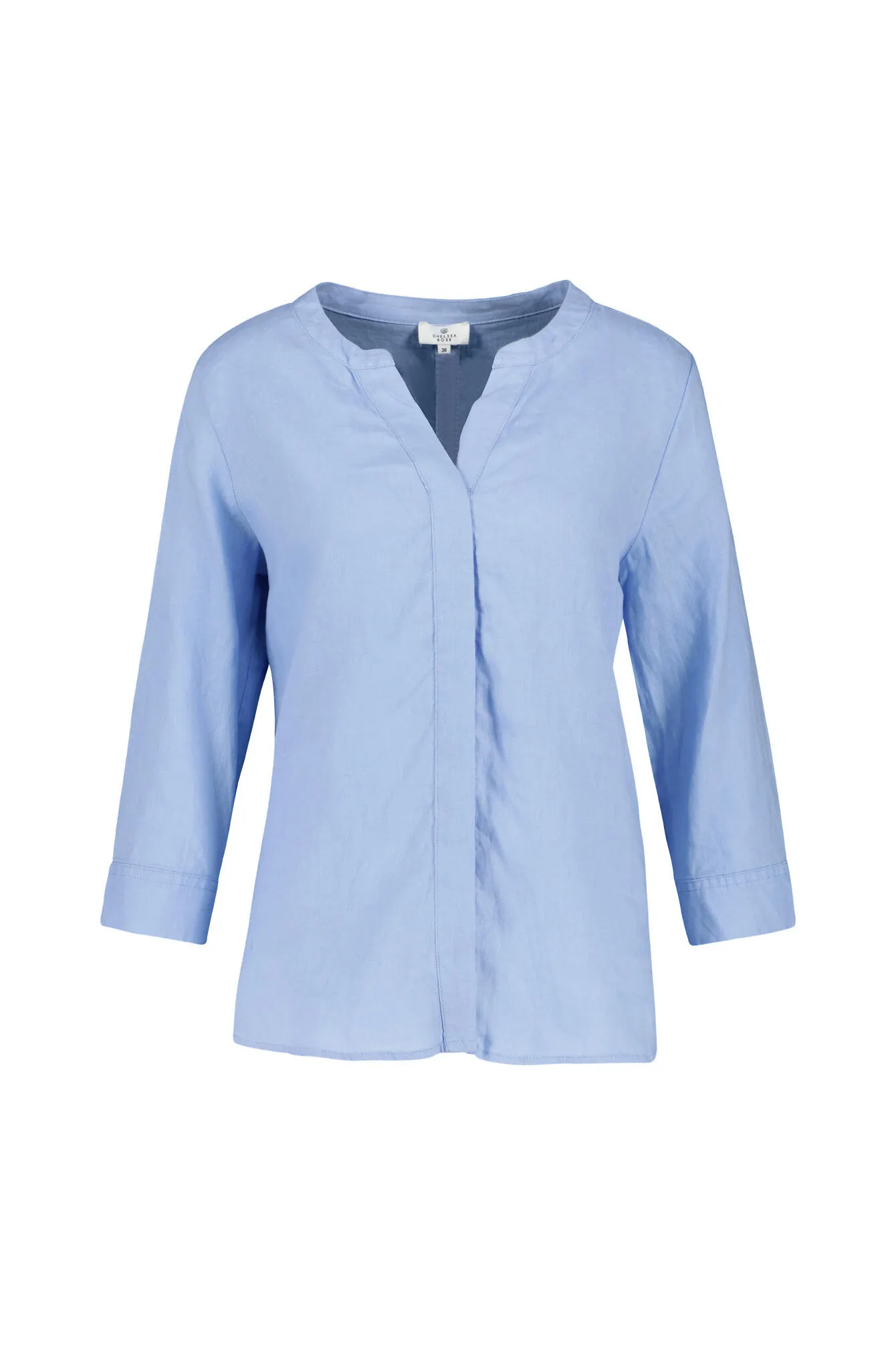 Leinenbluse mit V-Ausschnitt