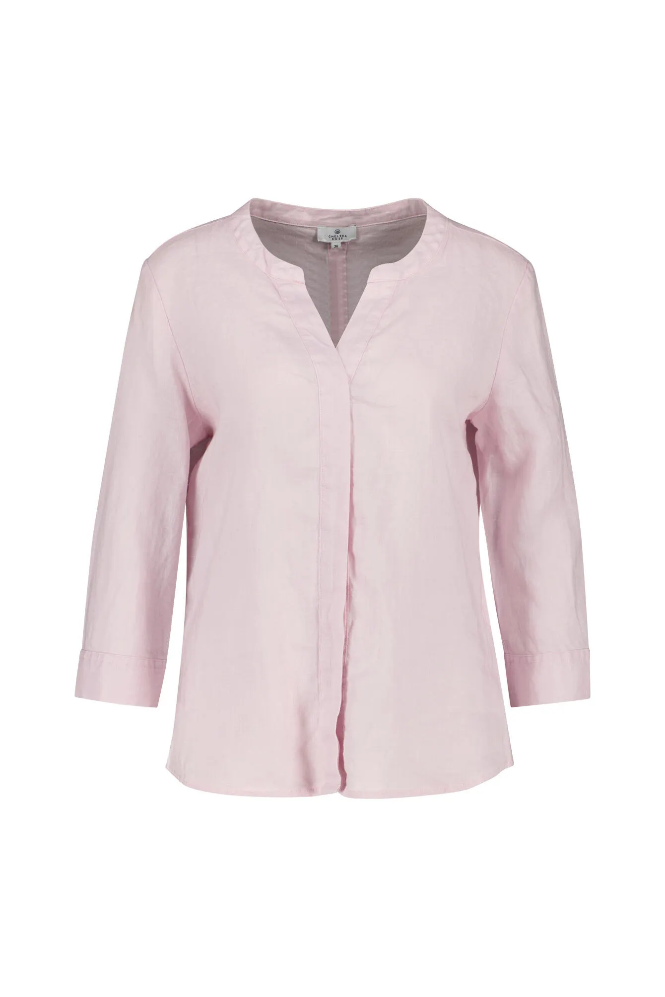 Leinenbluse mit V-Ausschnitt