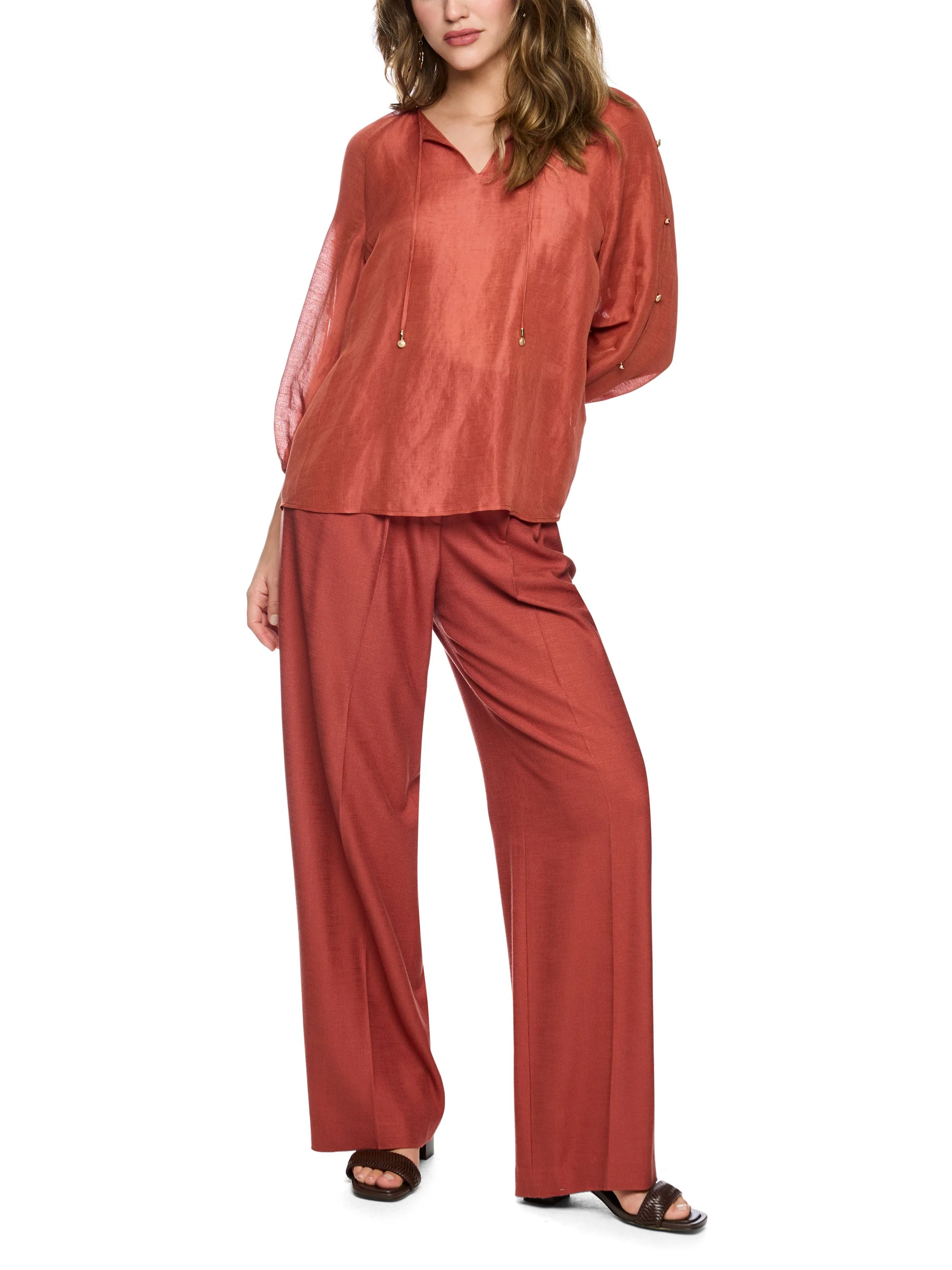 Leinenbluse mit V-Ausschnitt - Image 3