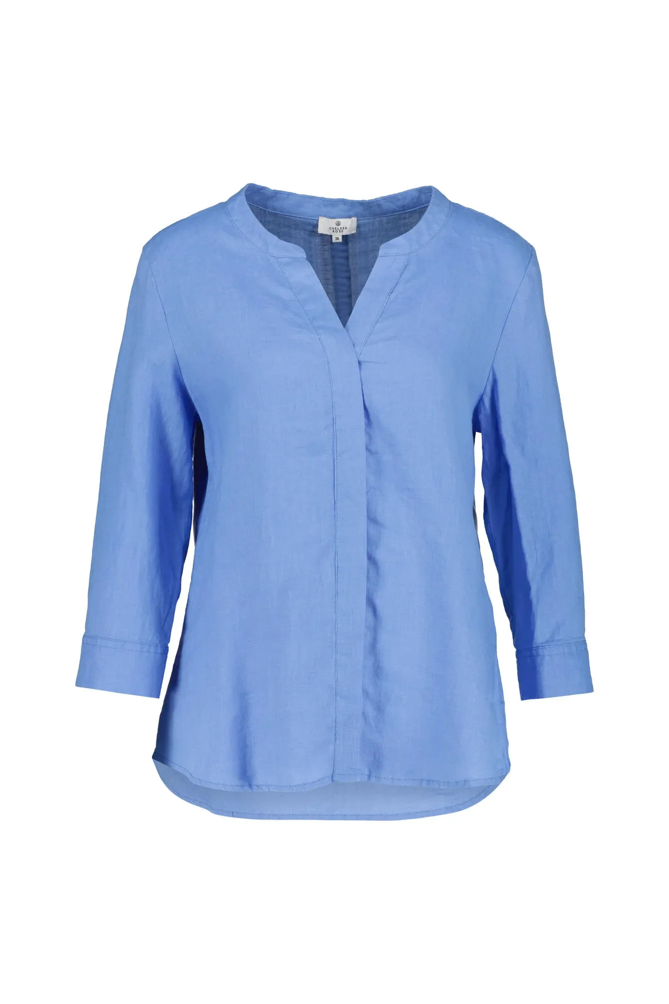 Leinenbluse mit V-Ausschnitt
