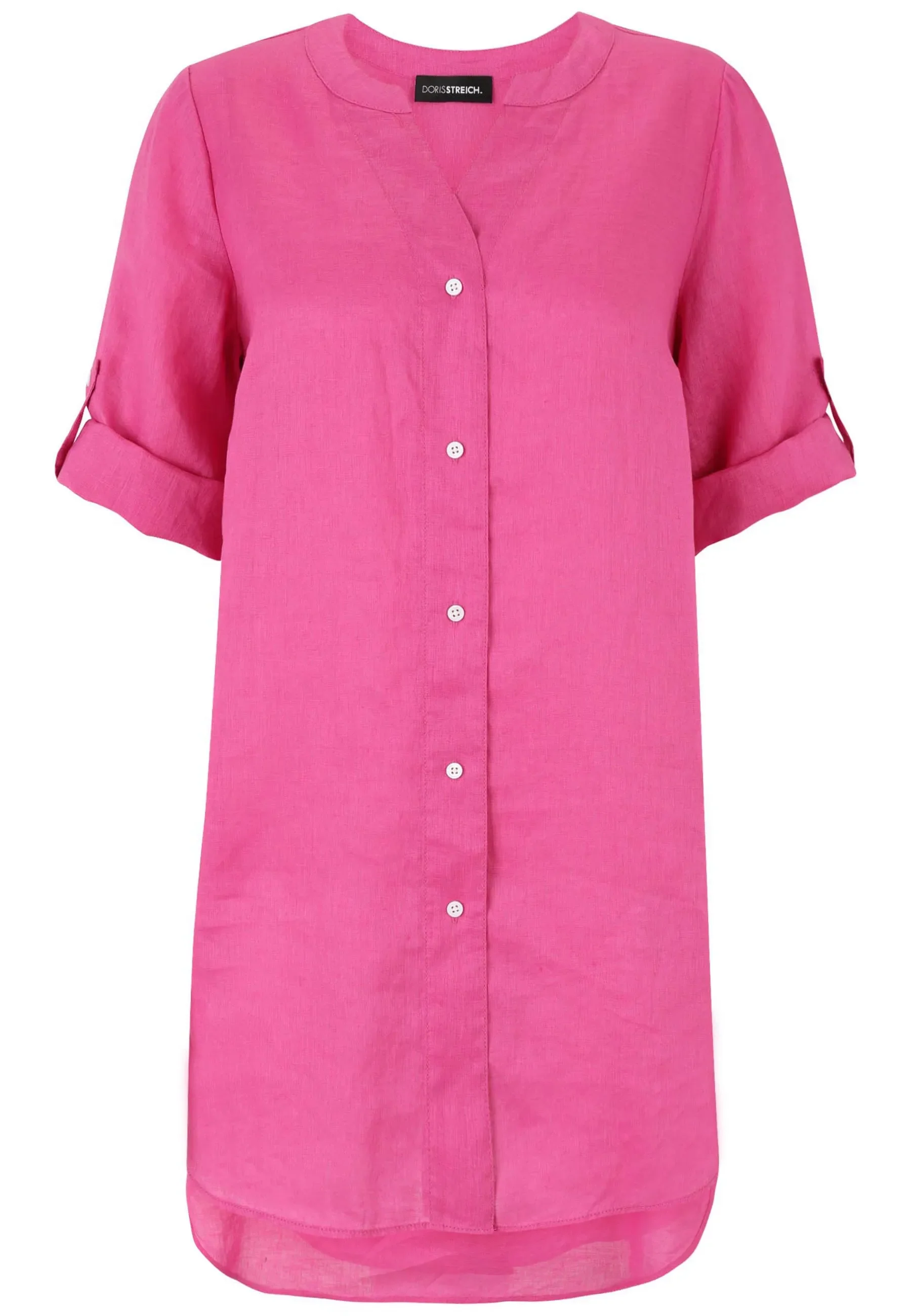 Leinenbluse mit V-Ausschnitt