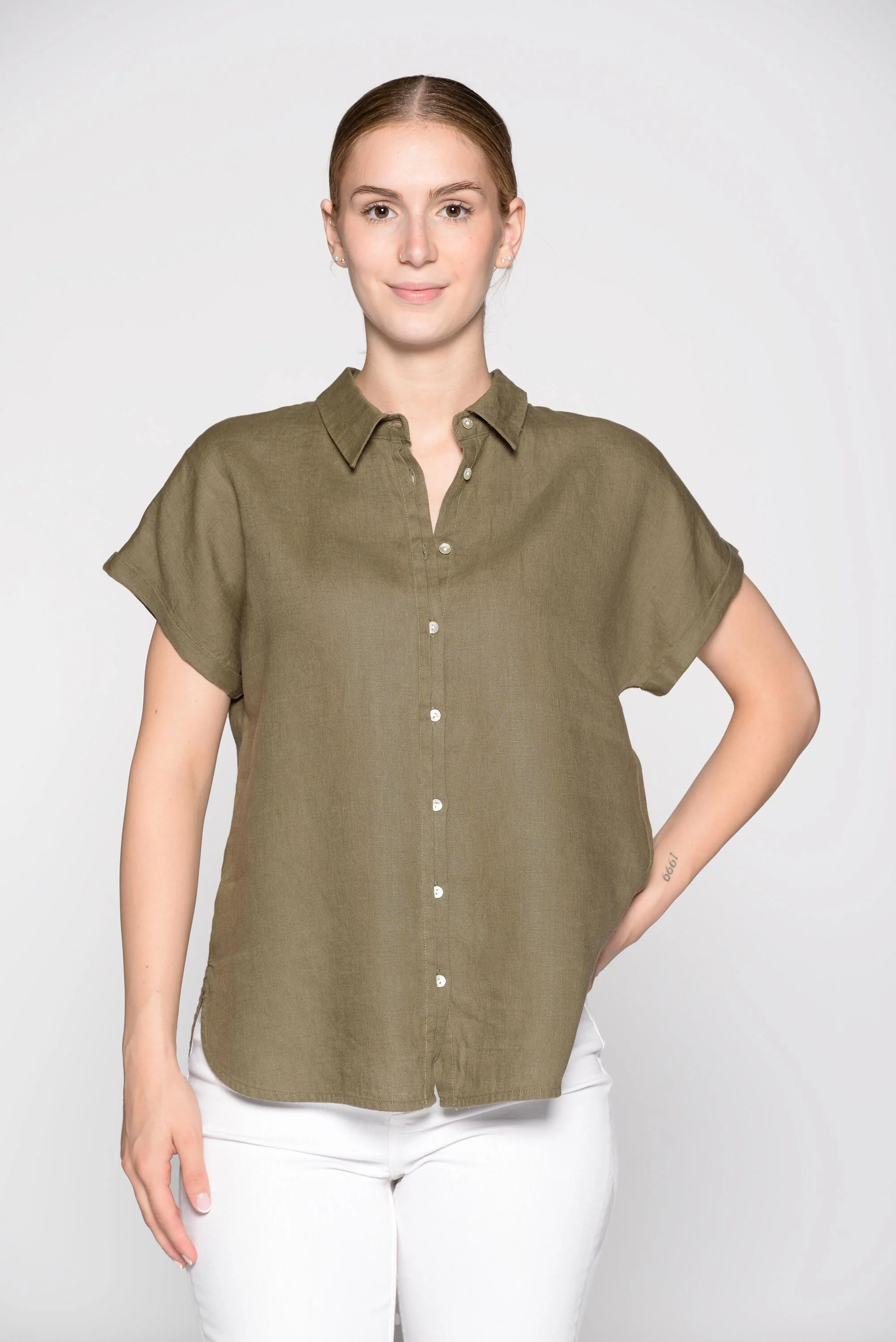 Leinenbluse Relaxed Fit - Image 3