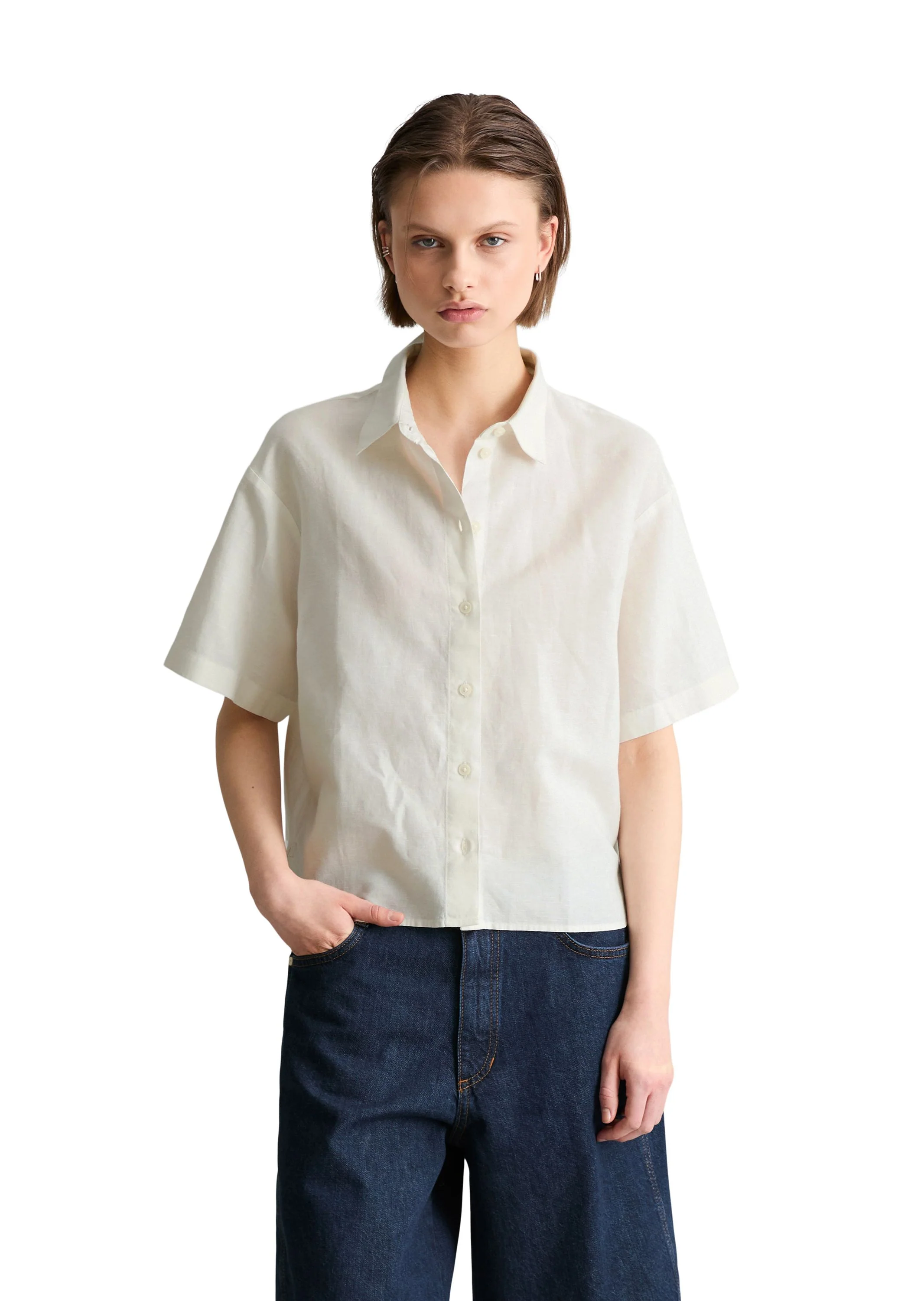 Leinenbluse Relaxed Fit - Image 3