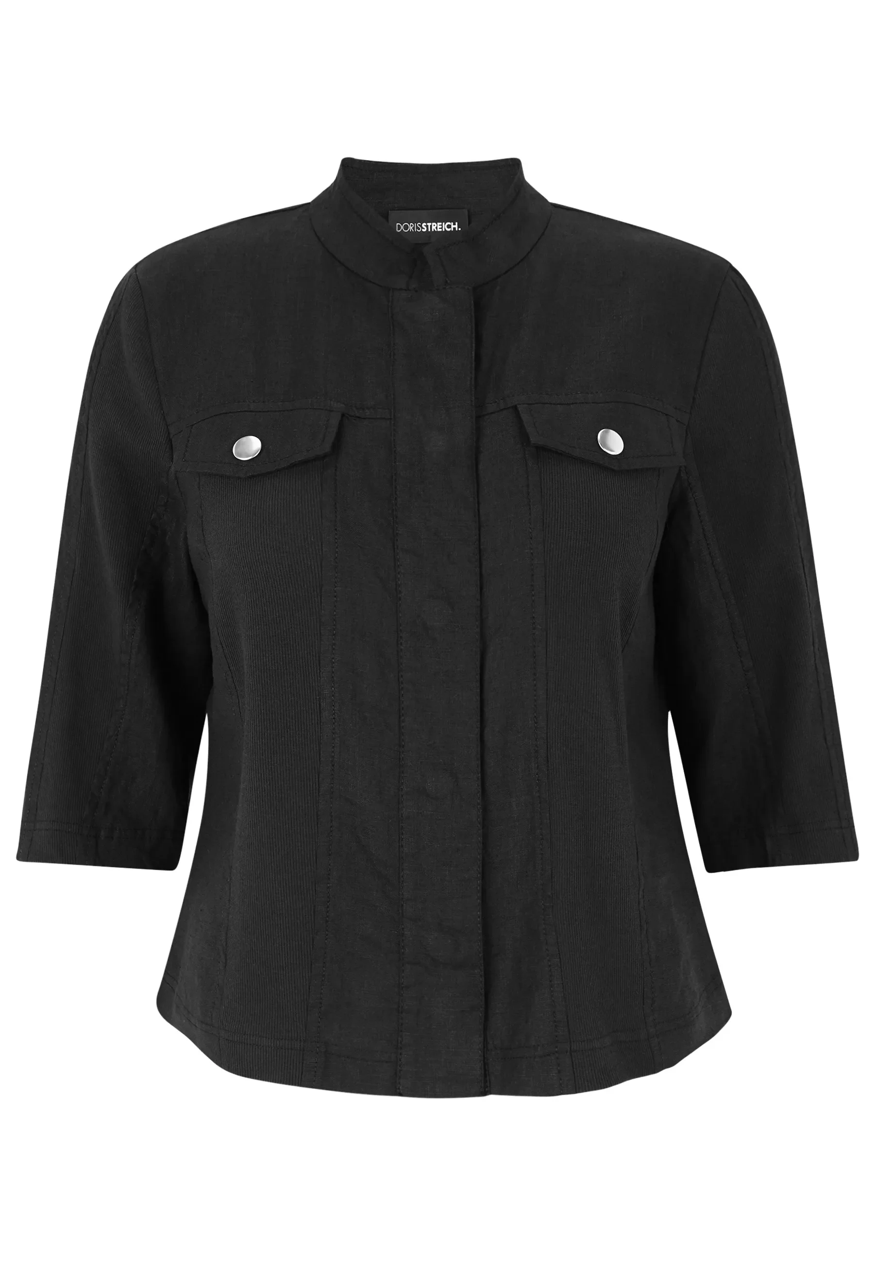 Leinenjacke mit Stehkragen